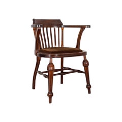 Antique Captain's Chair, English, Mahogany, Armchair, Seat, Edwardian circa 1910