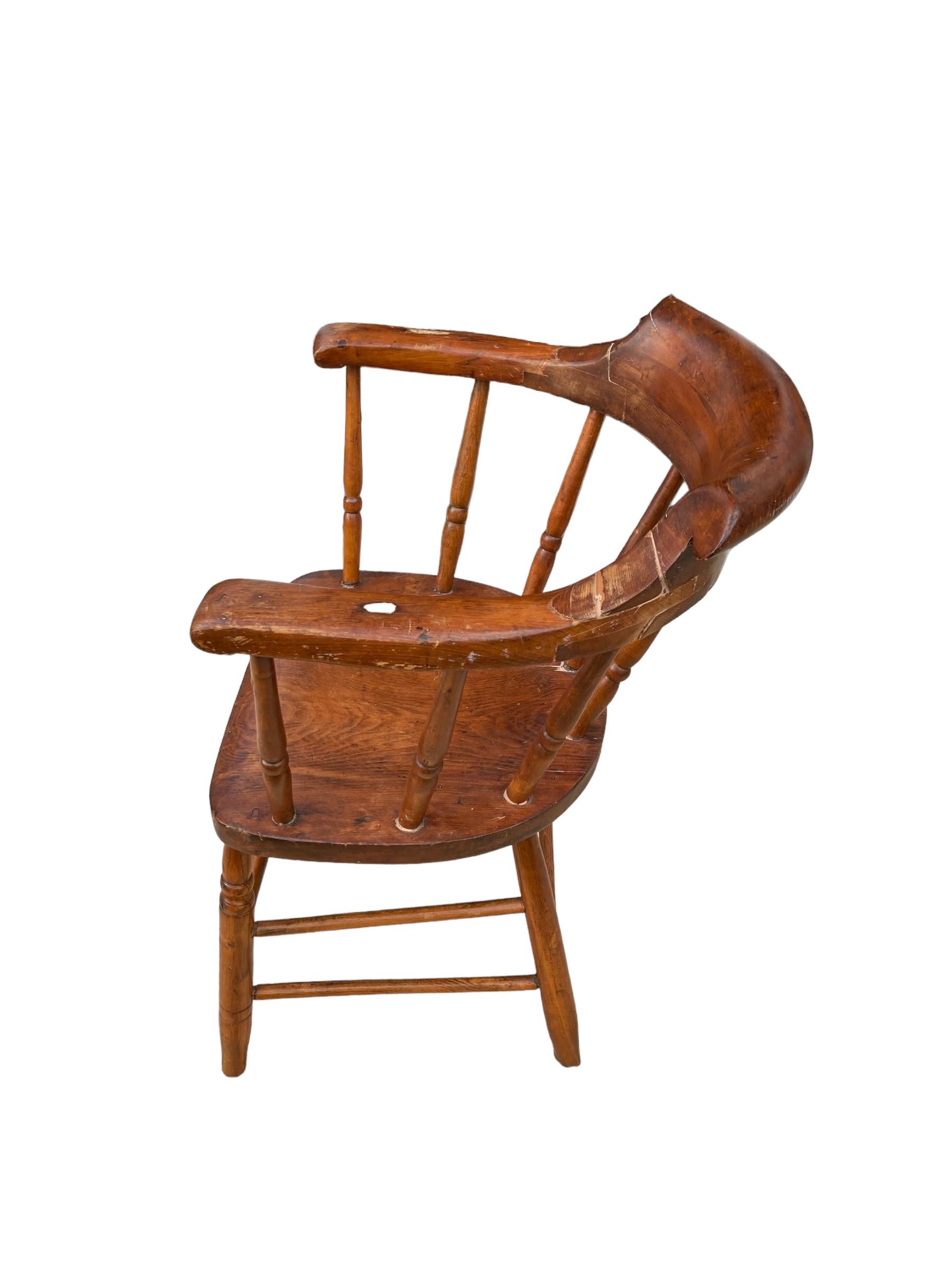 Antique Captains or Smokers Bow back armchair 3