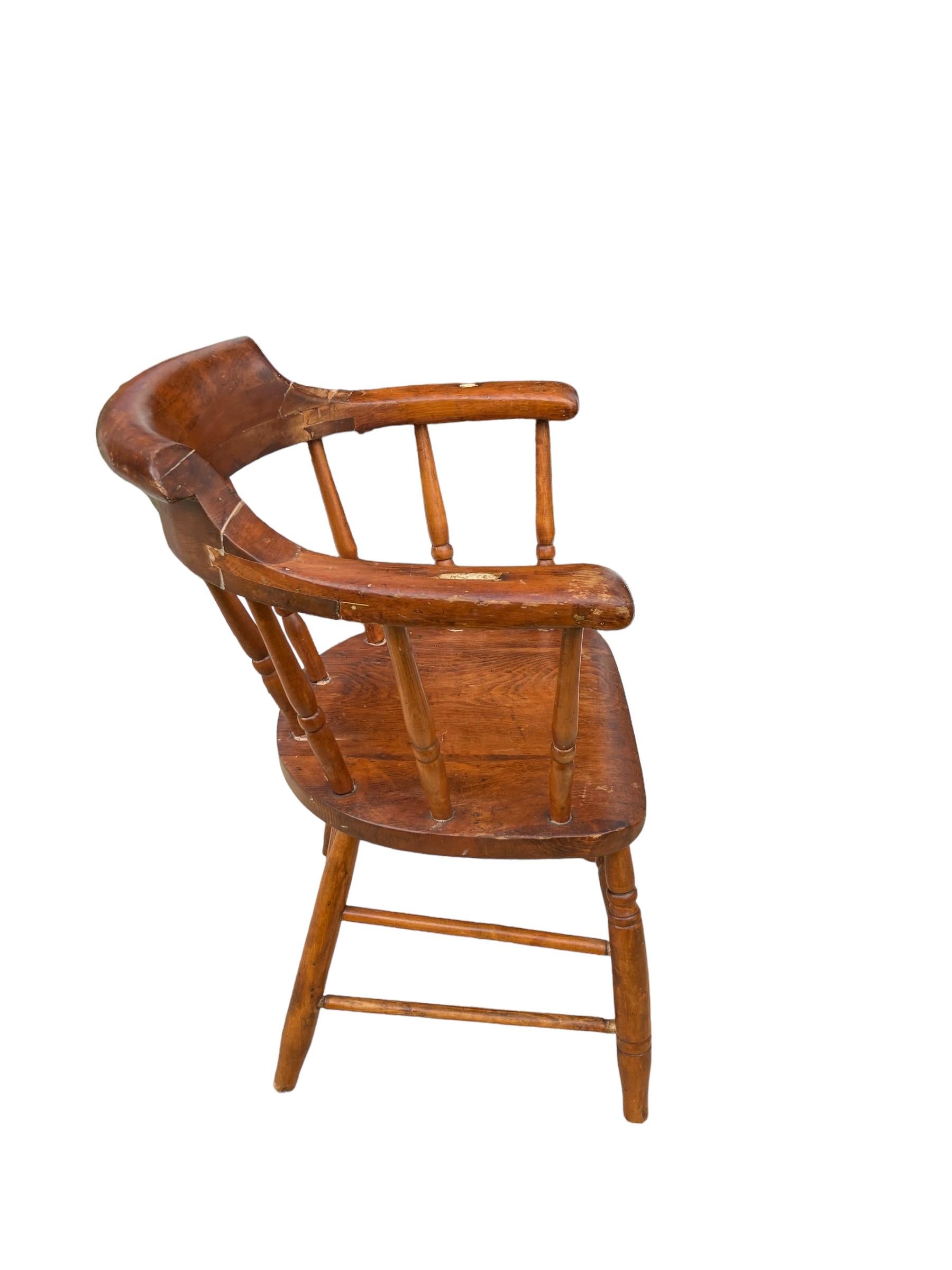 19th Century Antique Captains or Smokers Bow back armchair