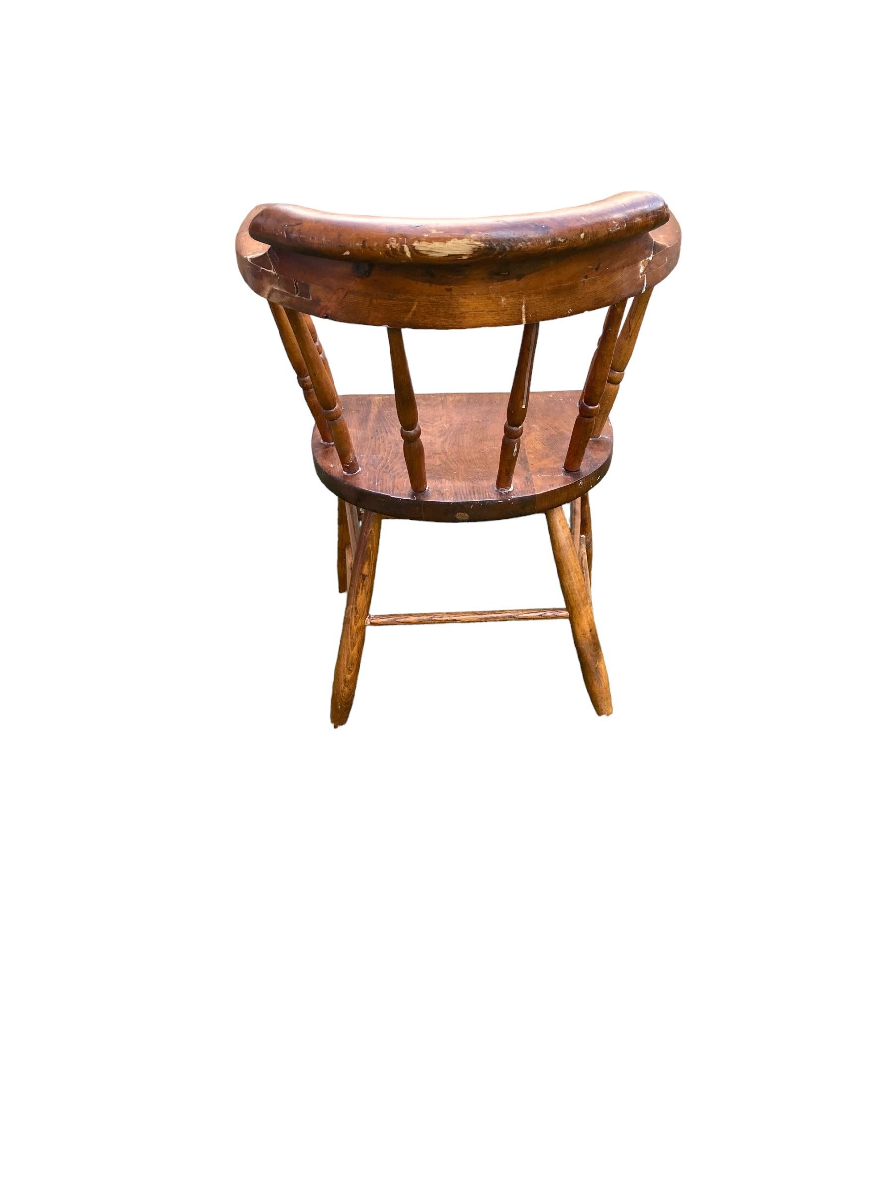 Beech Antique Captains or Smokers Bow back armchair