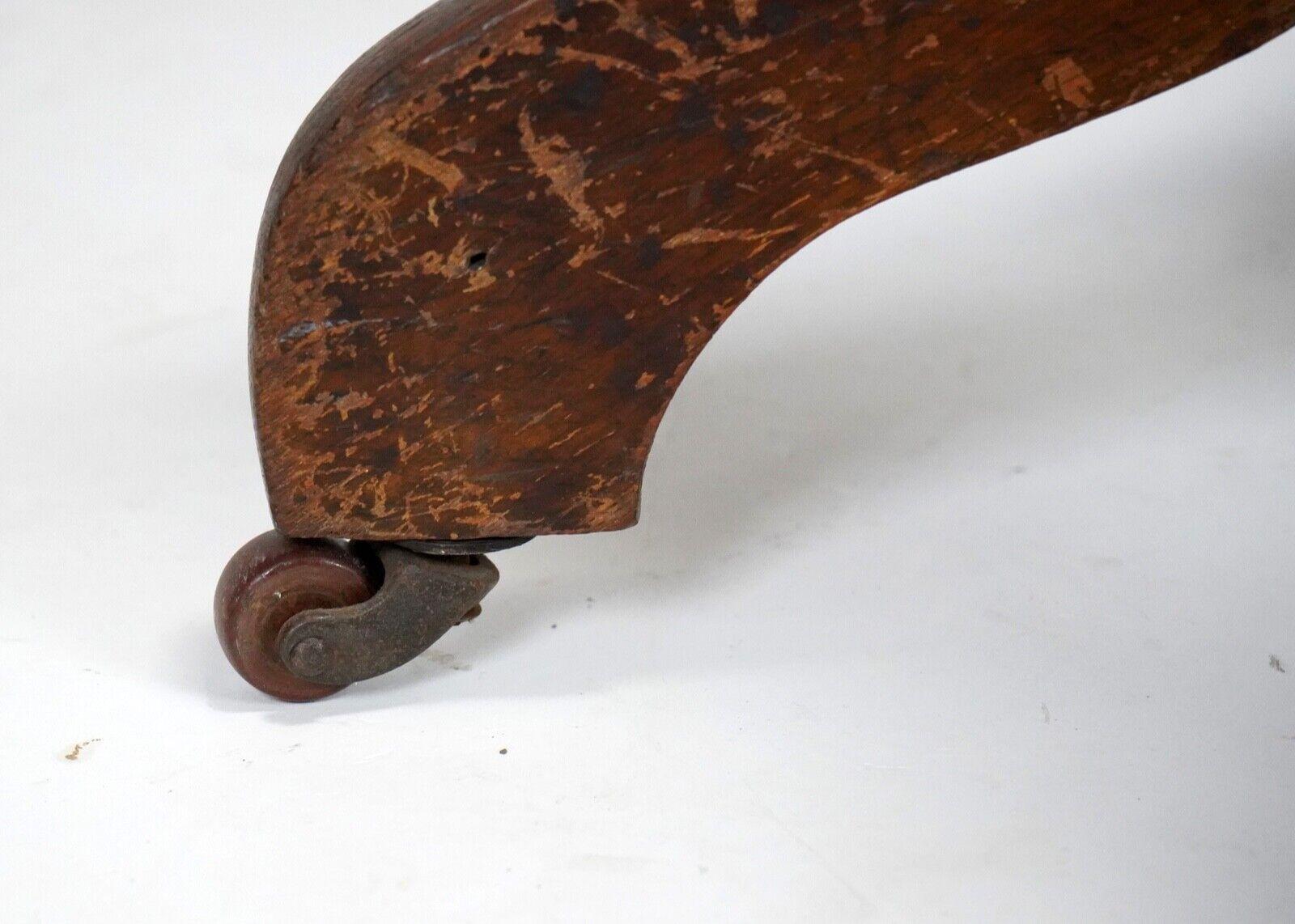 Antique Captains Wooden Swivel Chair 7