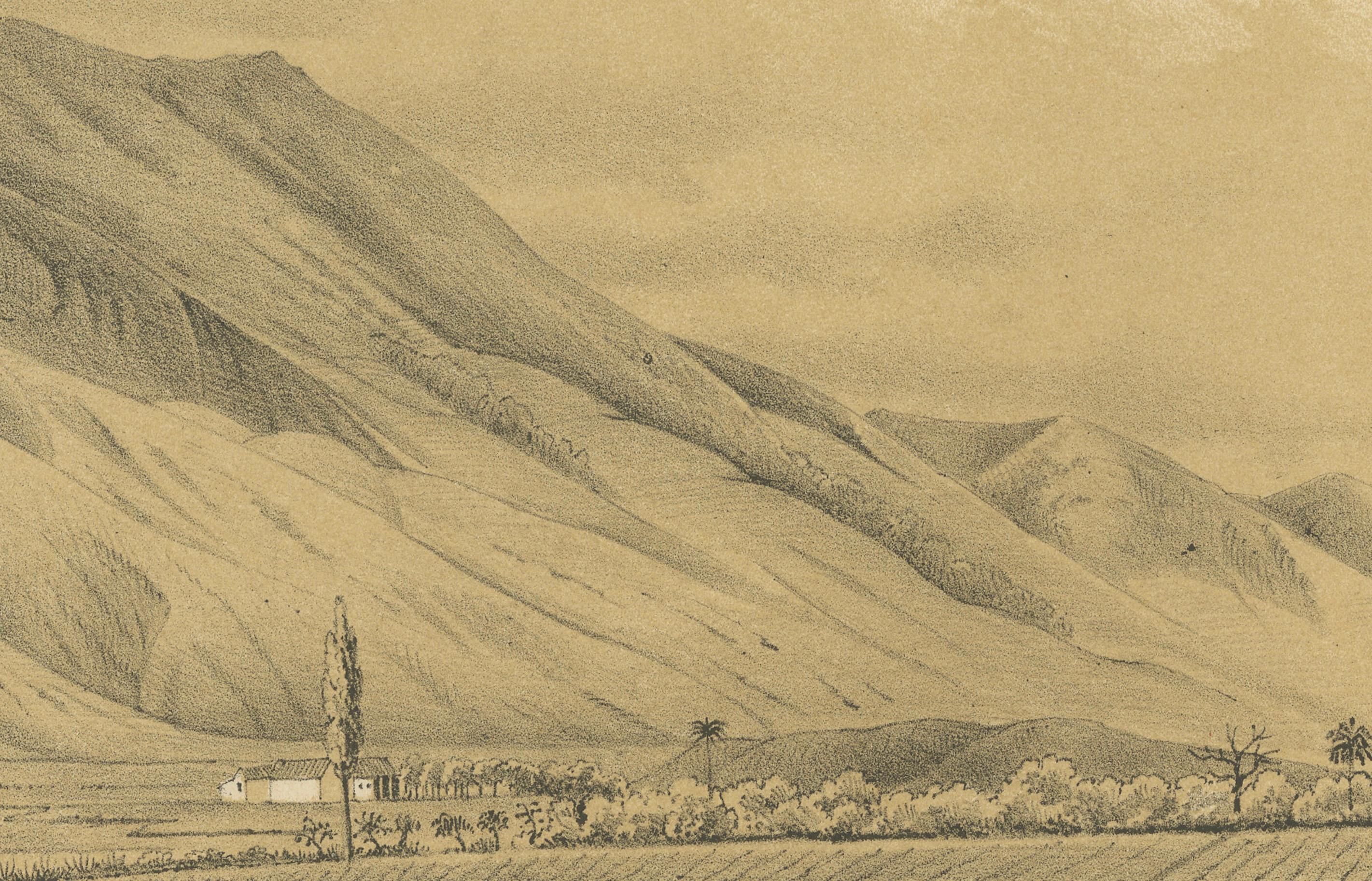 Antique Caracas Venezuela Monte Ávila Landscape - Lithographie teintée, 1888 Bon état - En vente à Langweer, NL