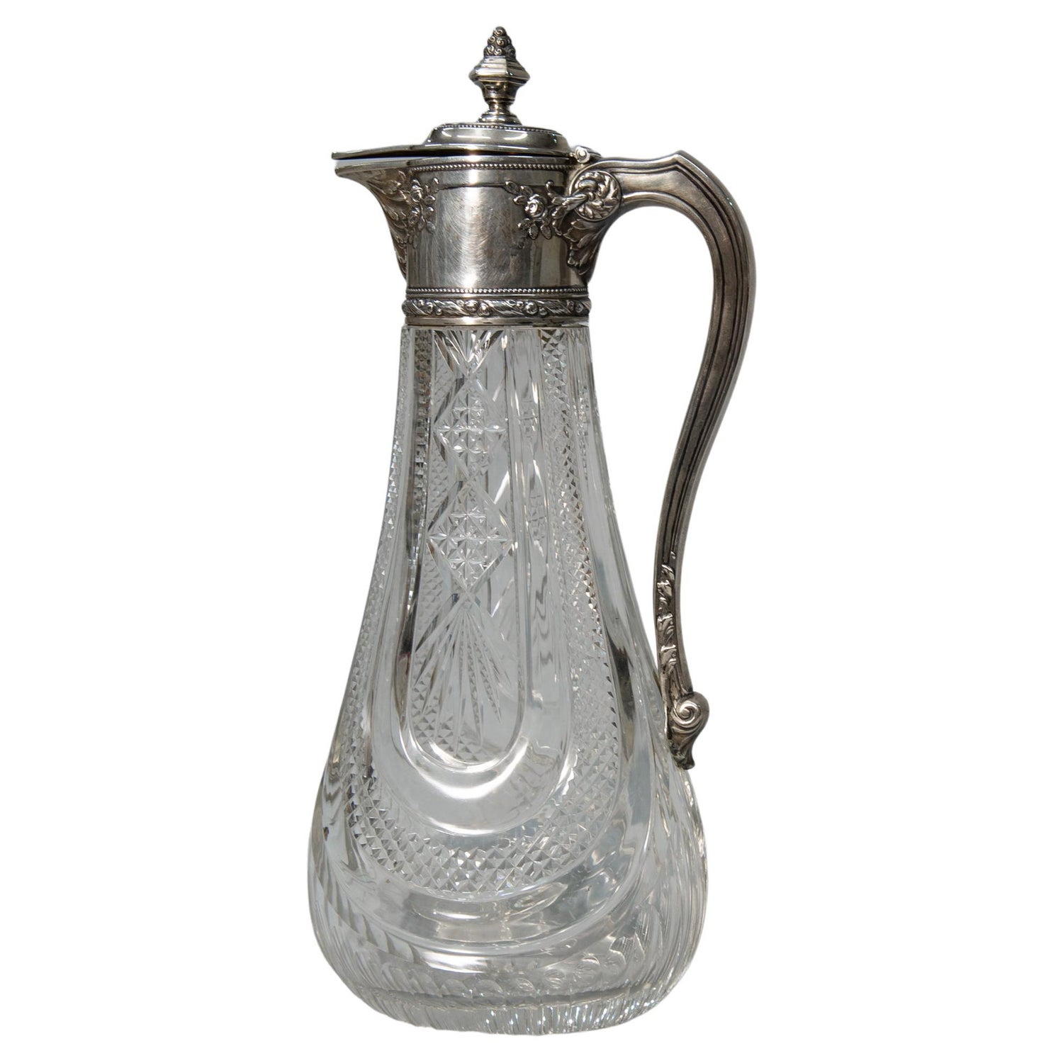 Circa 1920 Silver Plated And Crystal Carafe Decanter - Antiques Resources,  Chicago