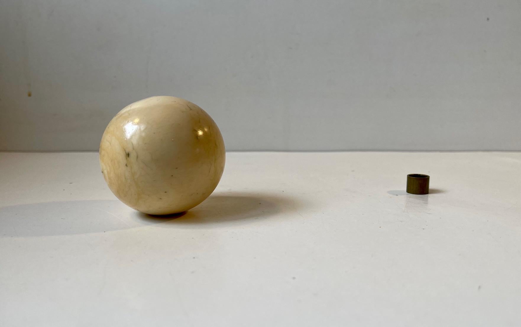 Victorian Antique Caram Billiard Cue Ball in Bone, 19th Century, France