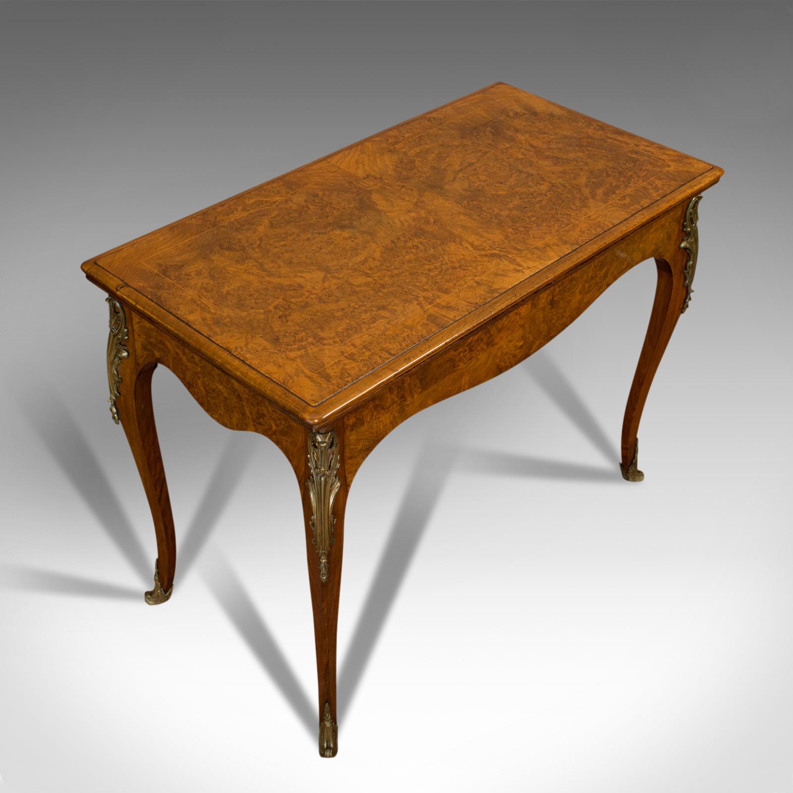 19th Century Antique Card Table, French, Burr Walnut, Fold over, Games, Victorian, circa 1870 For Sale
