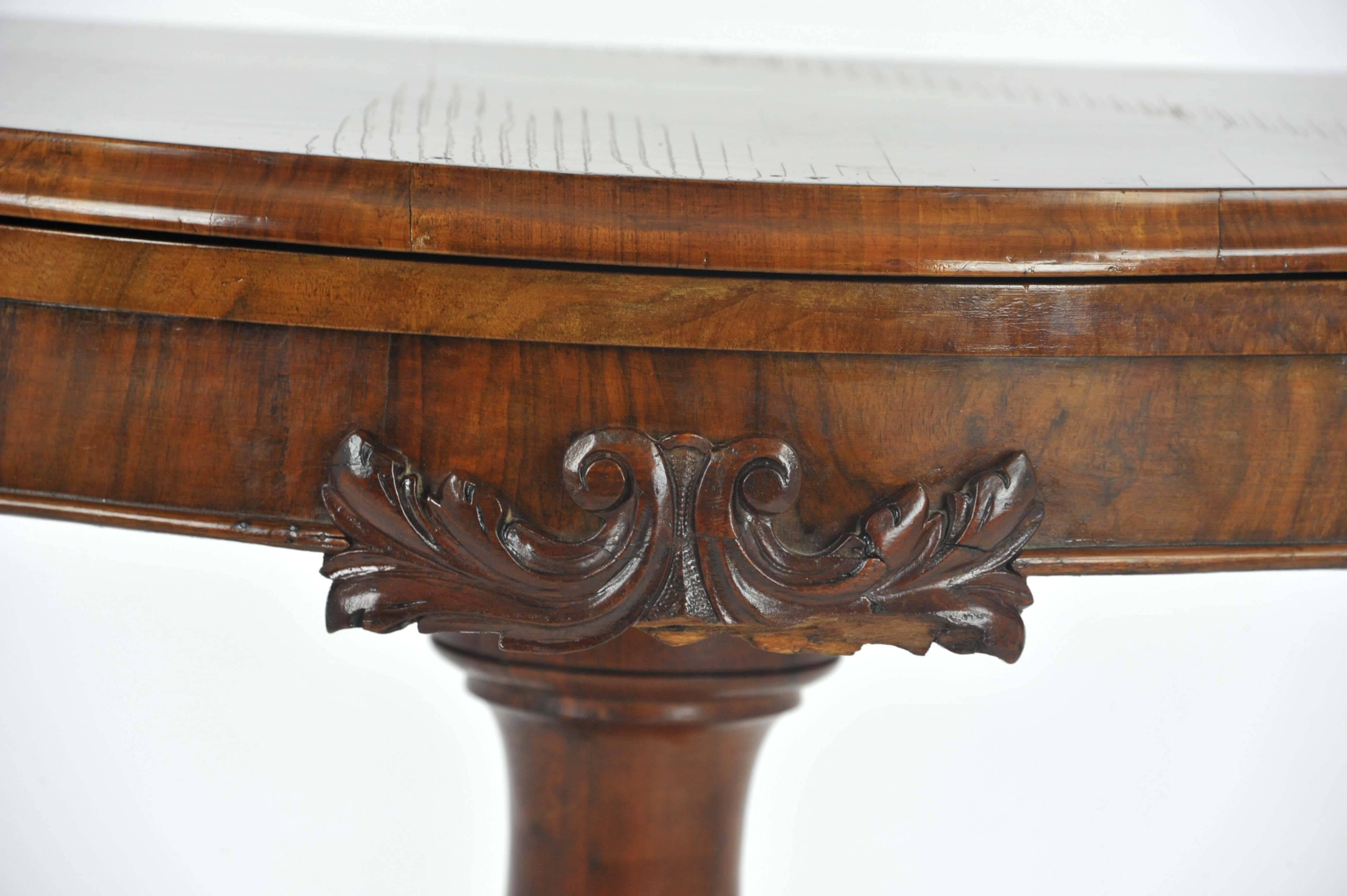 Late 19th Century Antique Card Table, Victorian Card Table, Walnut, Scotland, 1870