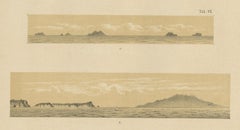 Antique Caribbean Island Group Panorama - Dutch West Indies Seascape, 1888