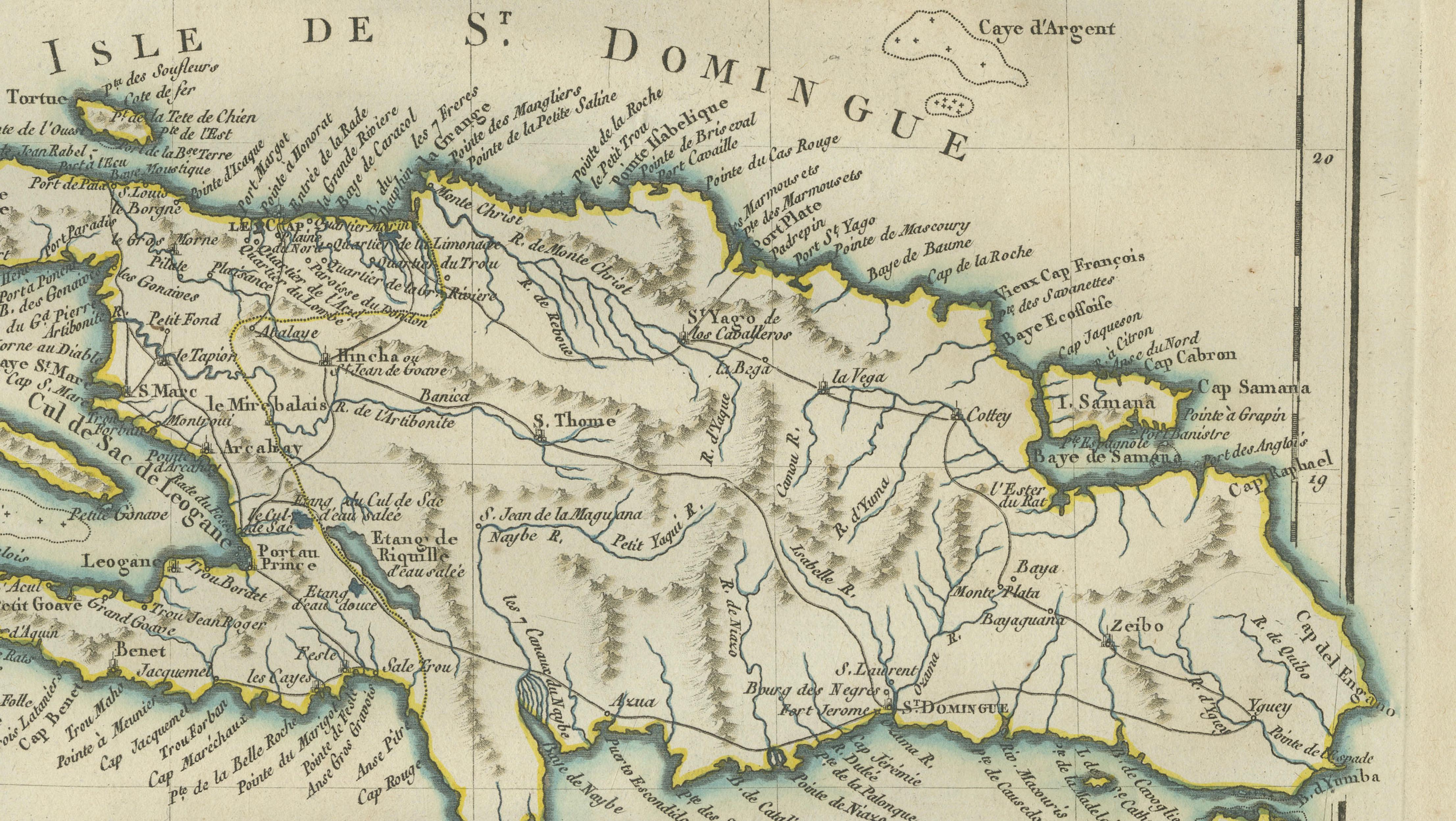 Antique Caribbean Map, Jamaica Cuba Saint-Domingue, Tardieu, c.1775