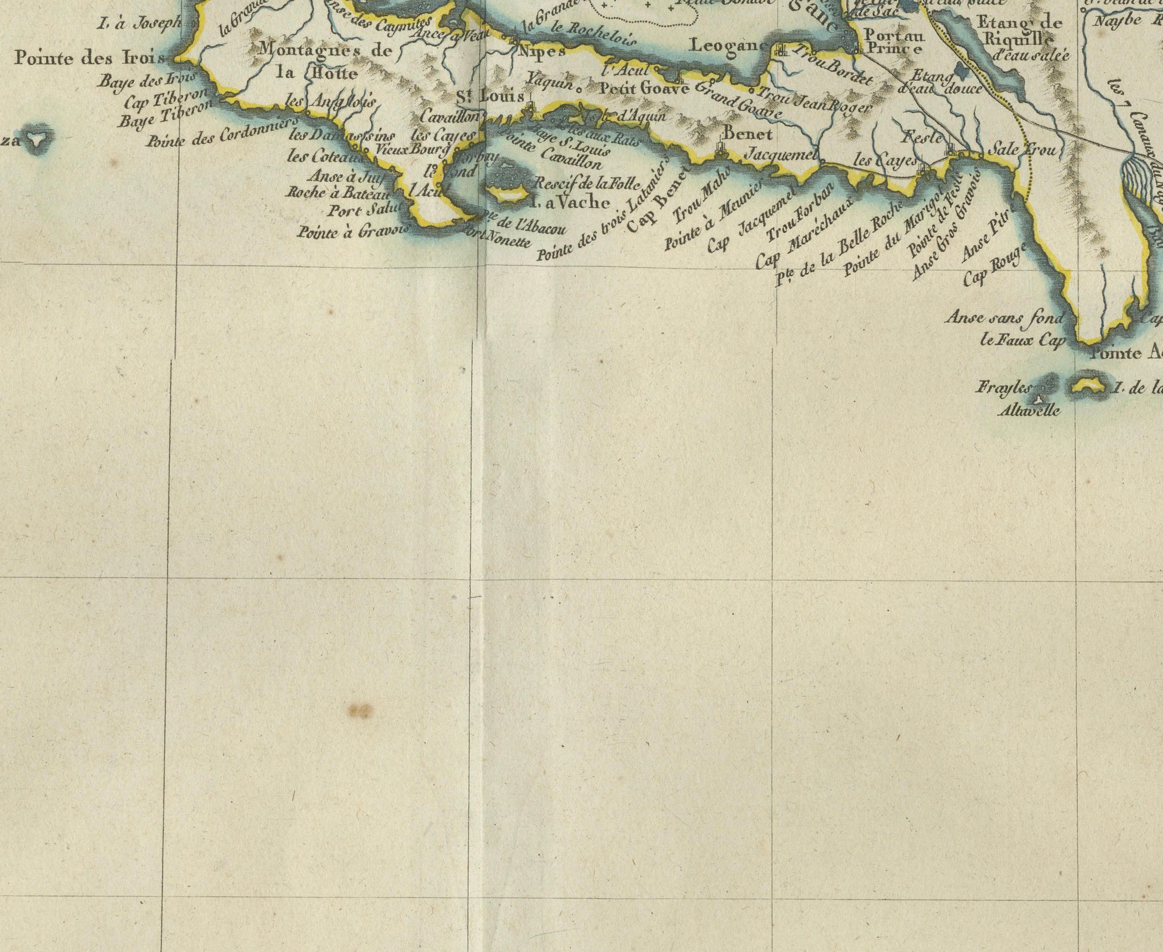 Antique Caribbean Map, Jamaica Cuba Saint-Domingue, Tardieu, c.1775