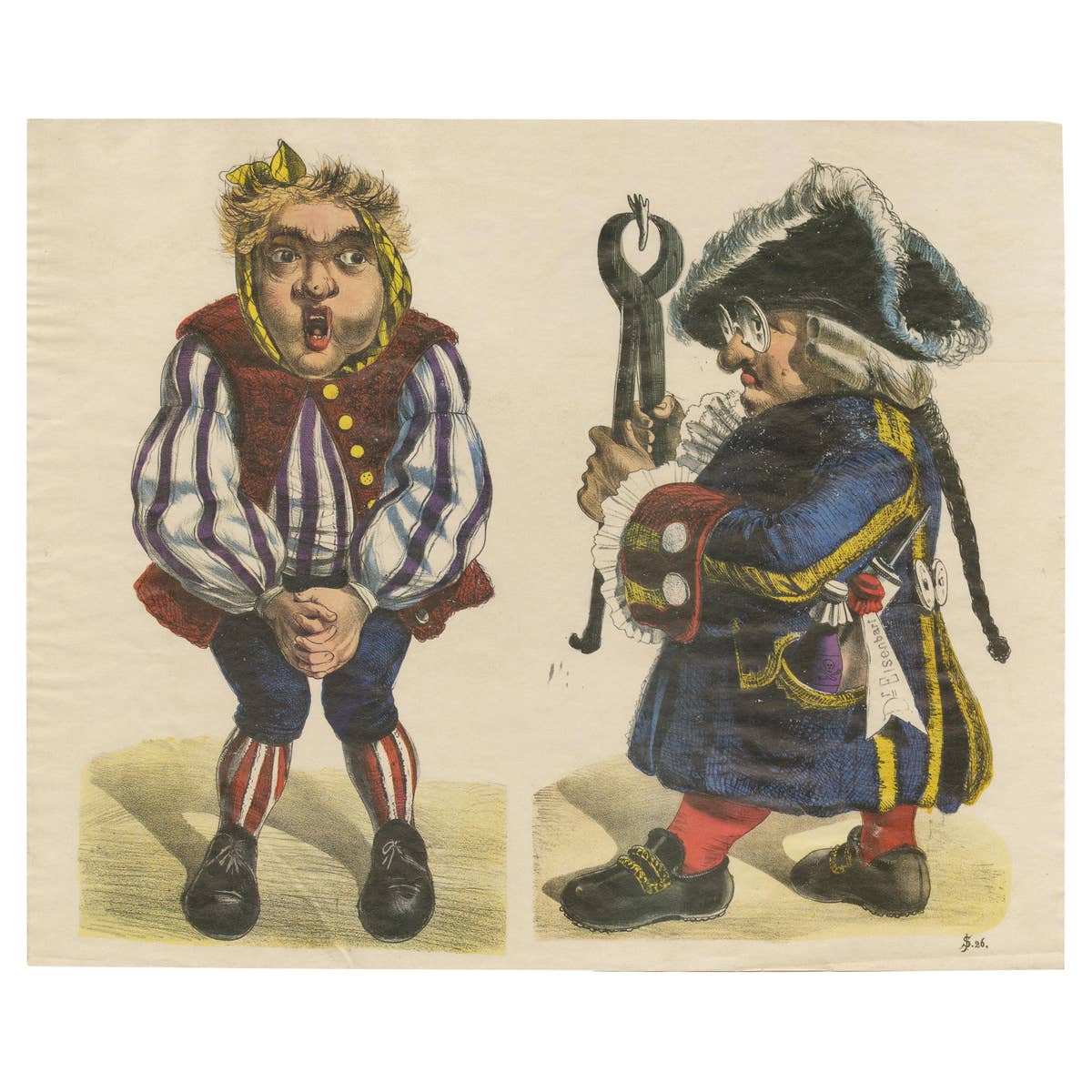 Antique Caricature Print of a Dentist 'c.1860'