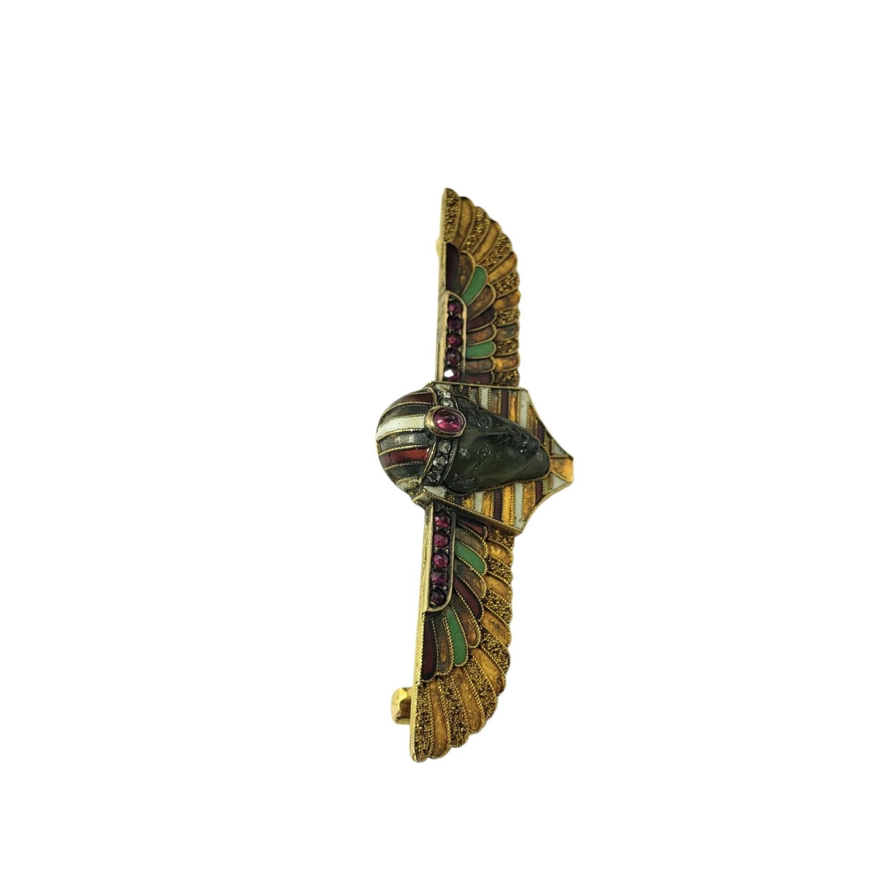 Taille rose Carl Bacher, épingle pharaon ancienne en or jaune 14 carats et diamants n° 21428 en vente