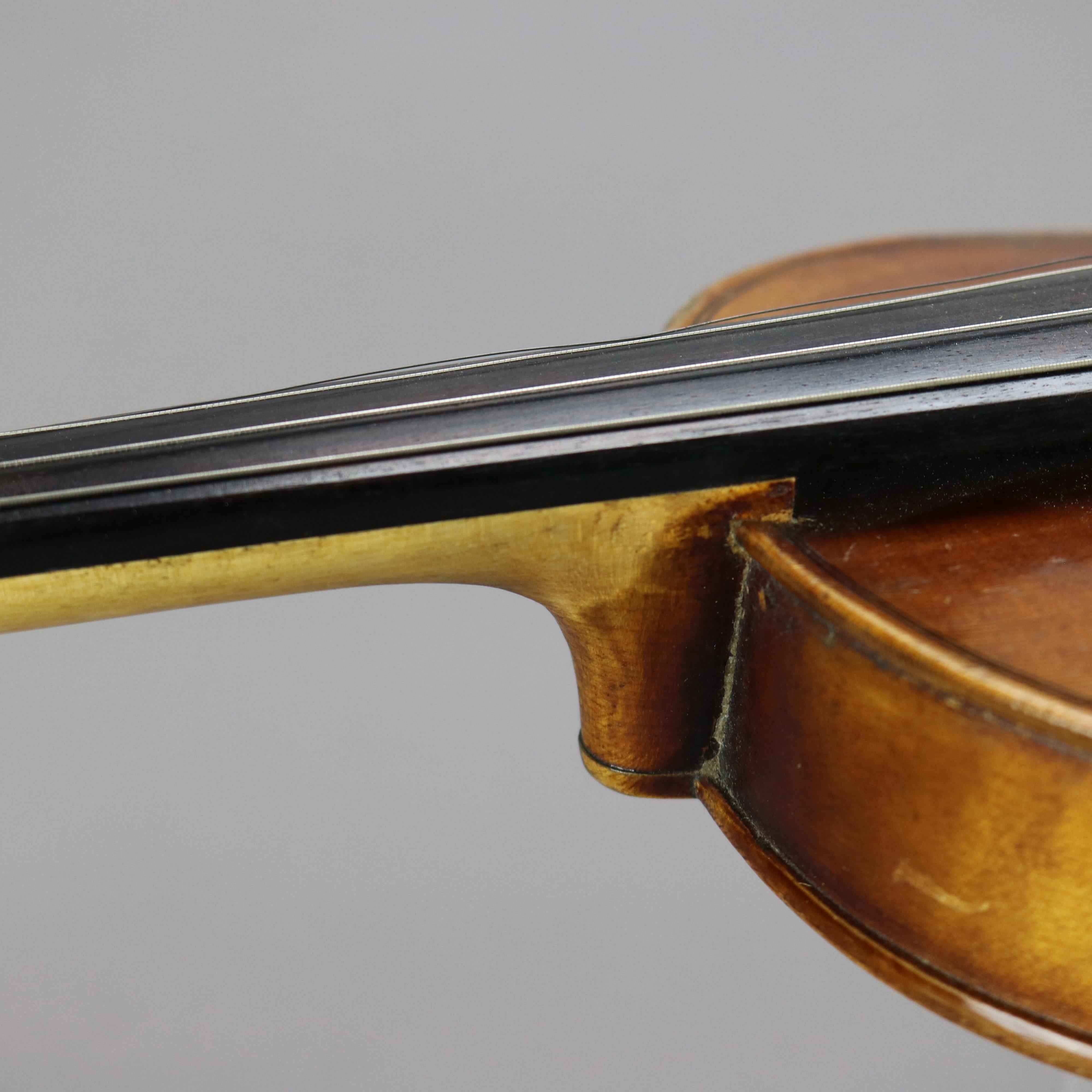 Antique Carl Meifel 4/4 Full Size Violin & Bow, 20th C 3