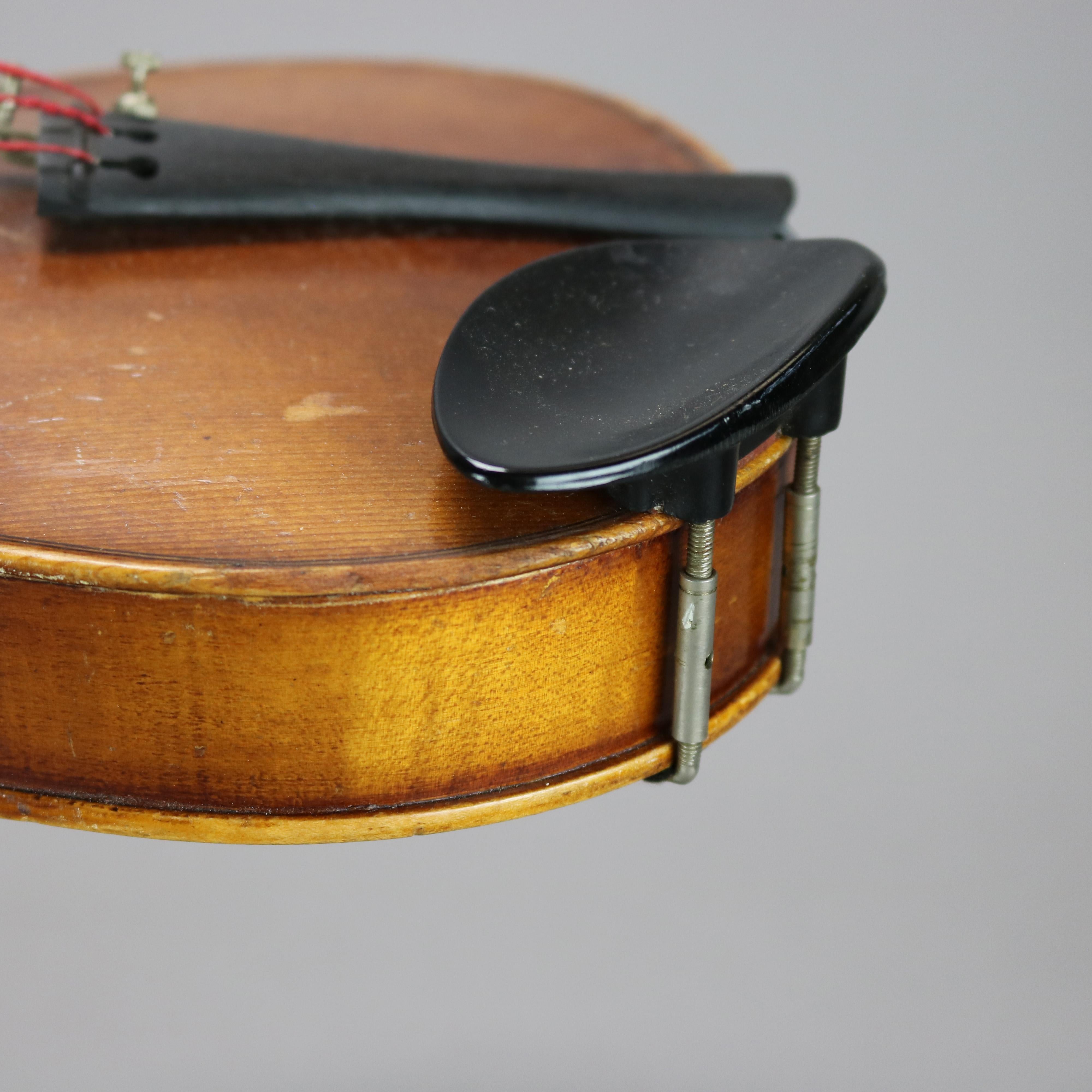 Antique Carl Meifel 4/4 Full Size Violin & Bow, 20th C 4