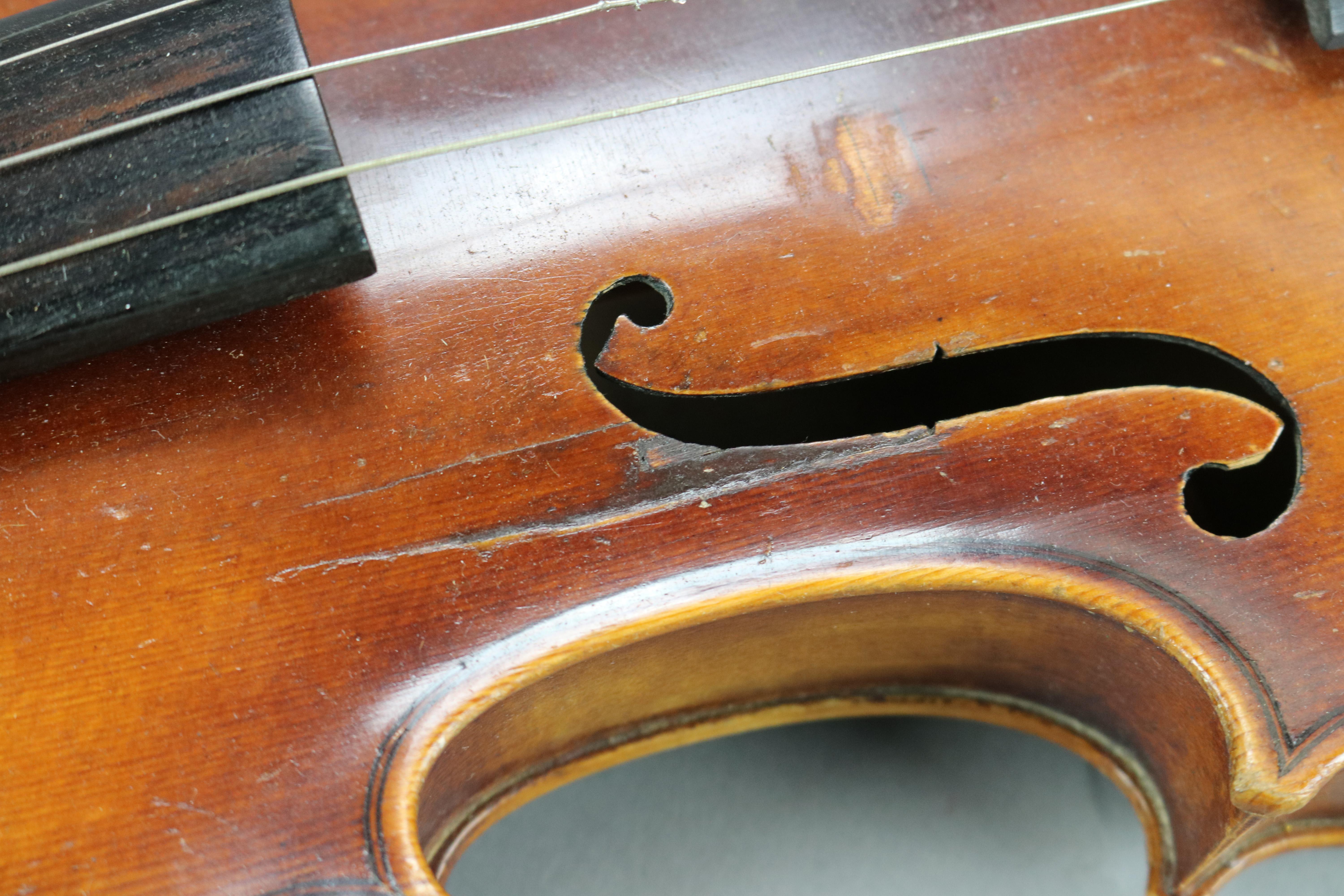 Antique Carl Meifel 4/4 Full Size Violin & Bow, 20th C 5