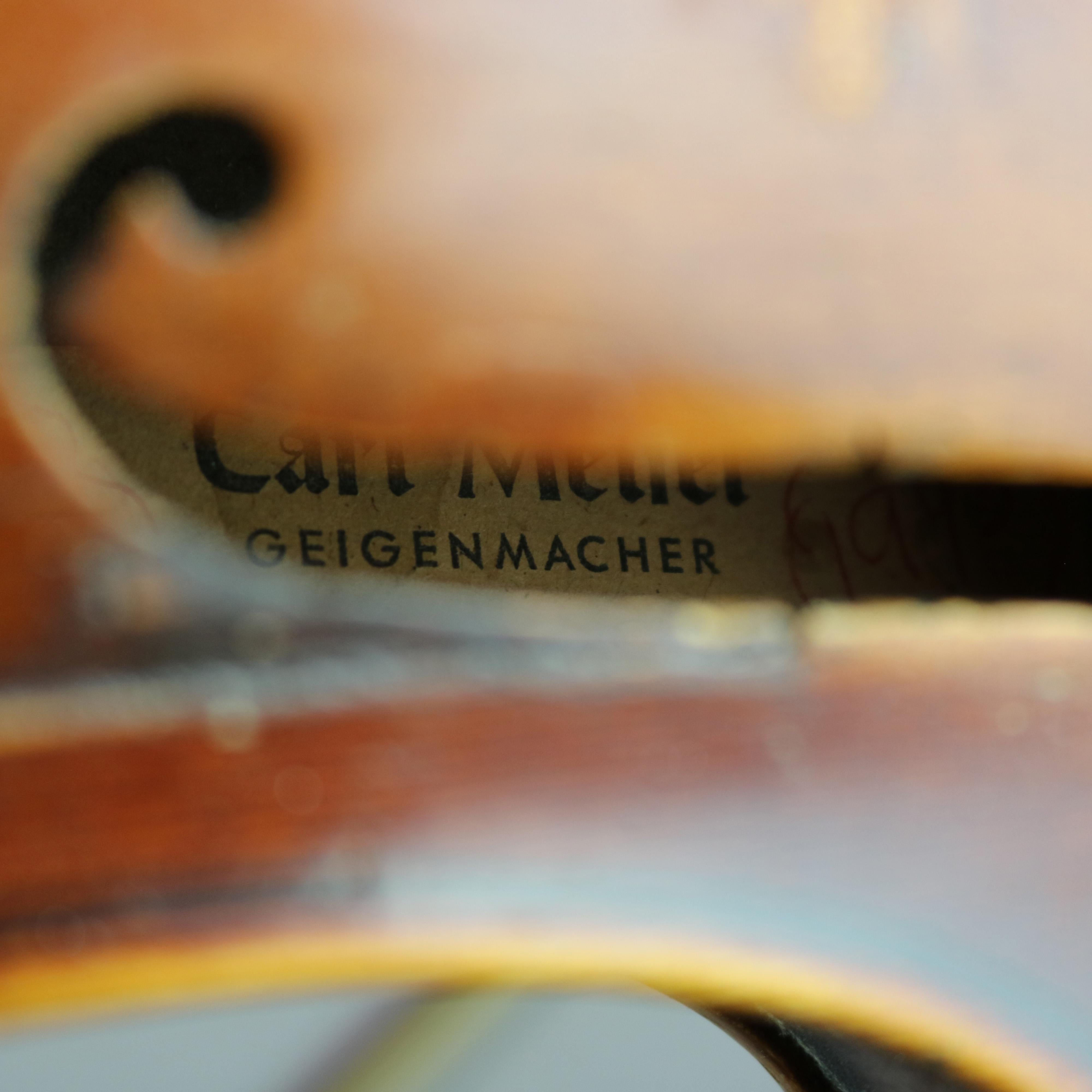 Antique Carl Meifel 4/4 Full Size Violin & Bow, 20th C 7
