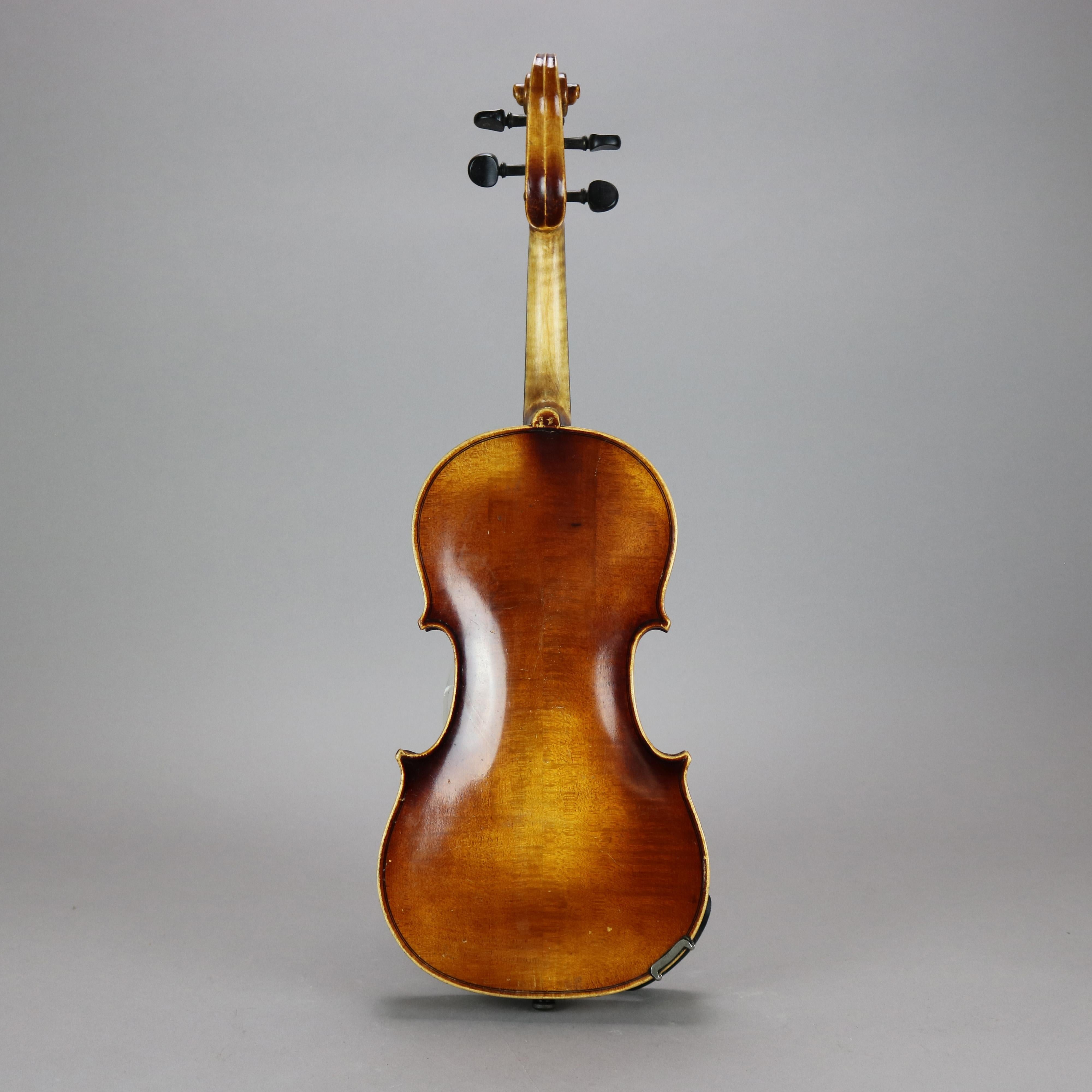 Antique Carl Meifel 4/4 Full Size Violin & Bow, 20th C 11