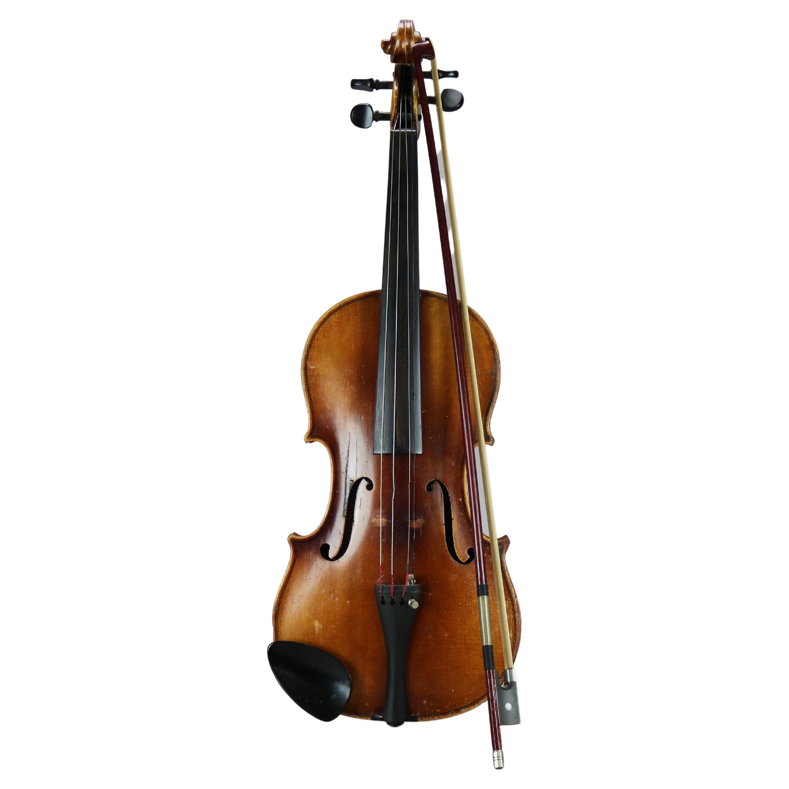 Antique Carl Meifel 4/4 Full Size Violin & Bow, 20th C