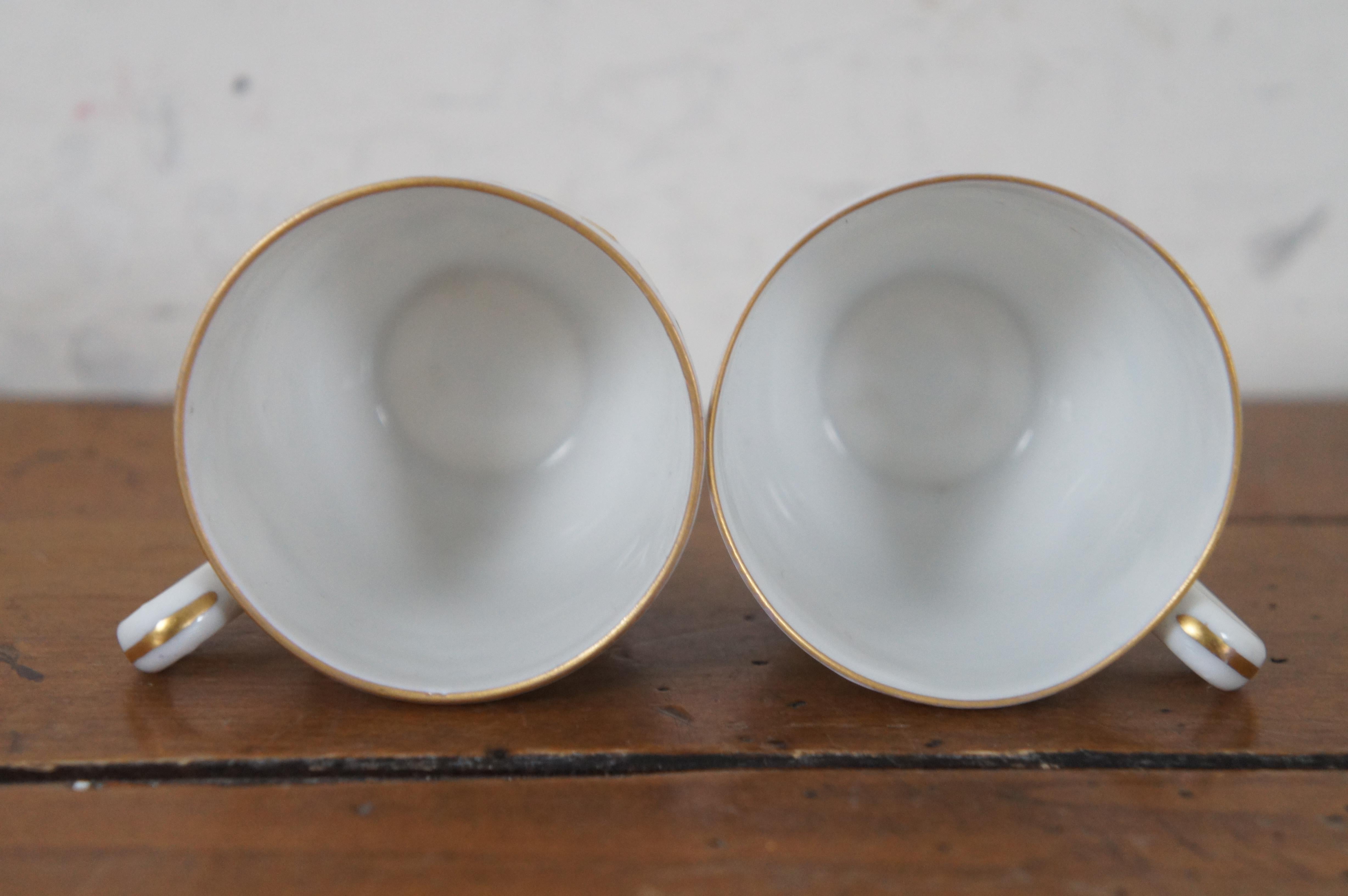 Antique Carl Thieme Dresden Porcelain Scalloped Demitasse Cups & Saucers For Sale 3