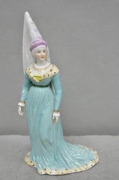 Antique Carl Thieme Potschappel German Dresden Porcelain Medieval Lady Figurine