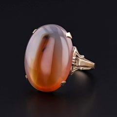 Antique Carnelian Agate Ring of 10k Gold