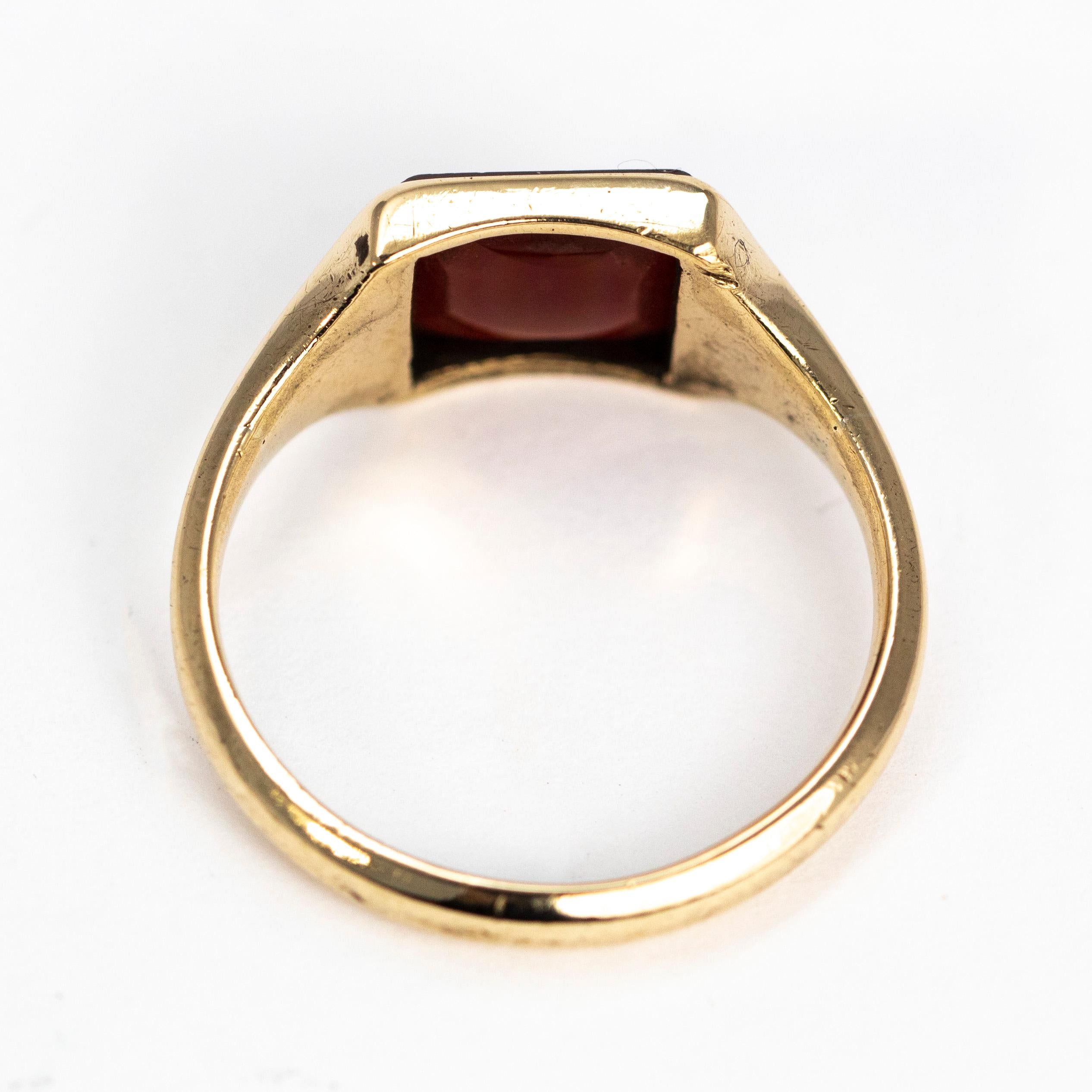 Women's or Men's Antique Carnelian and 9 Carat Gold Signet Ring