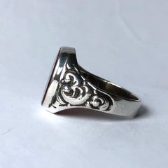 Antique Carnelian and Silver Signet Ring