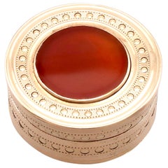 Antique Carnelian and Yellow Gold Vinaigrette Circa 1820