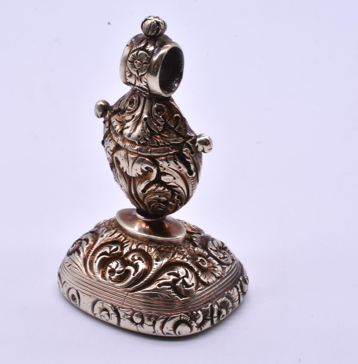 Antique Anti-Slavery Themed Carnelian Gold Crest Seal Fob In Excellent Condition In Baltimore, MD