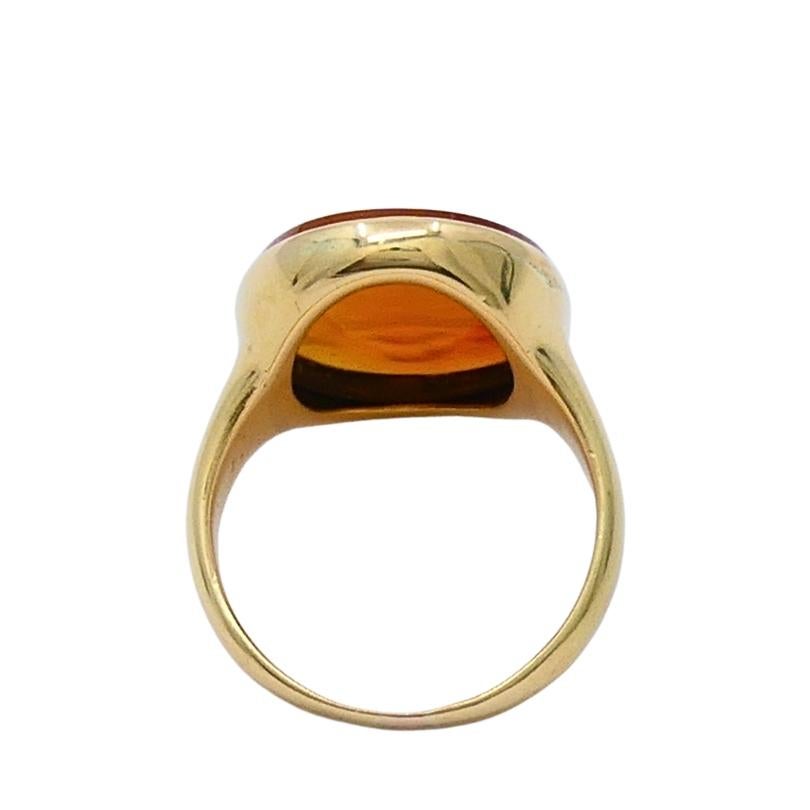 Antique Carnelian Intaglio 18k Gold Signet Ring For Sale 2
