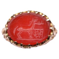 Antique Carnelian Intaglio Gold Ring