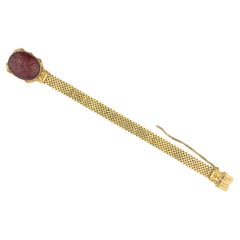 Antique Carnelian Intaglio Mesh Bracelet