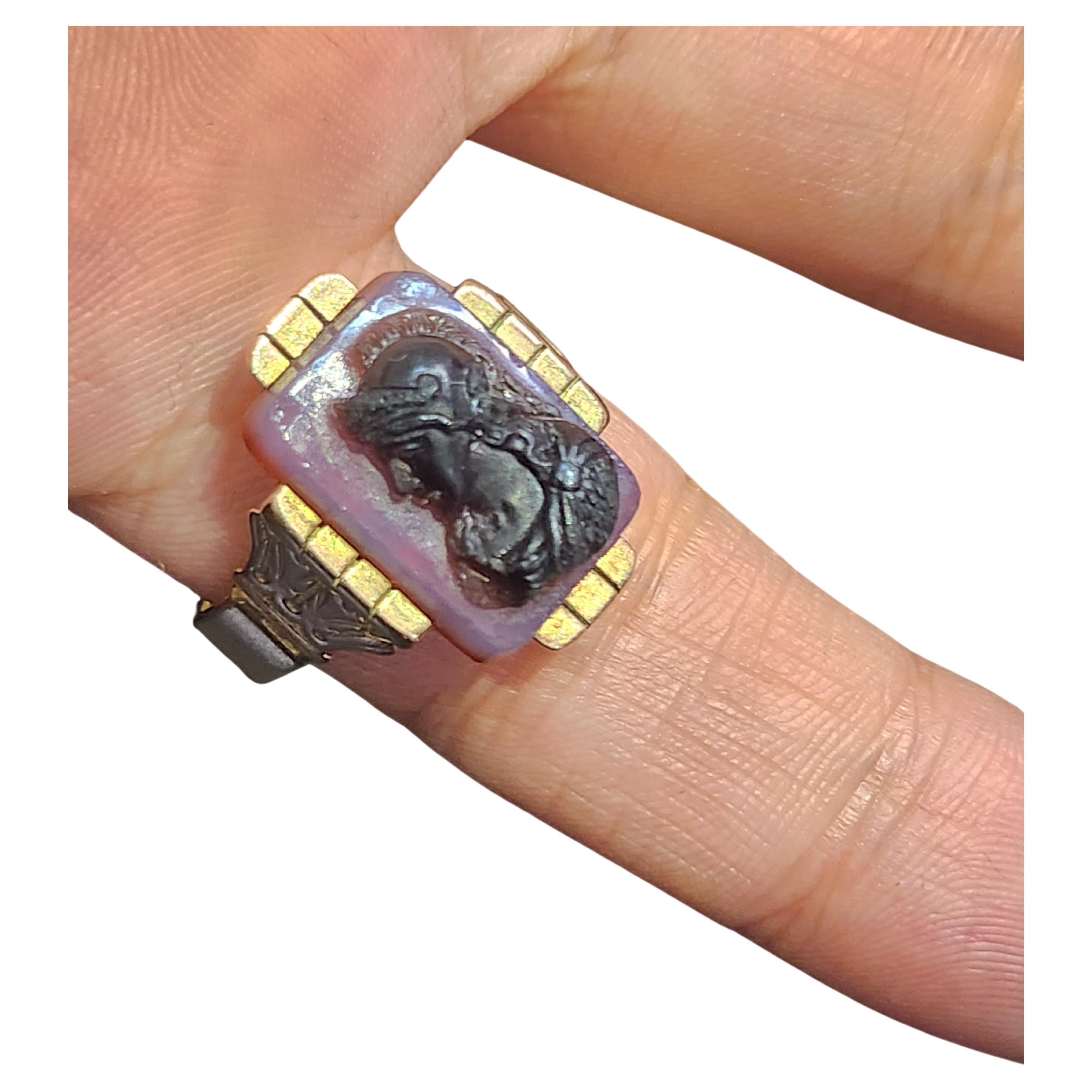 Antiker Goldring mit Karneol (serdolick) Onyx 1