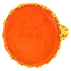 Antique Carnelian-Set Gold Signet Ring