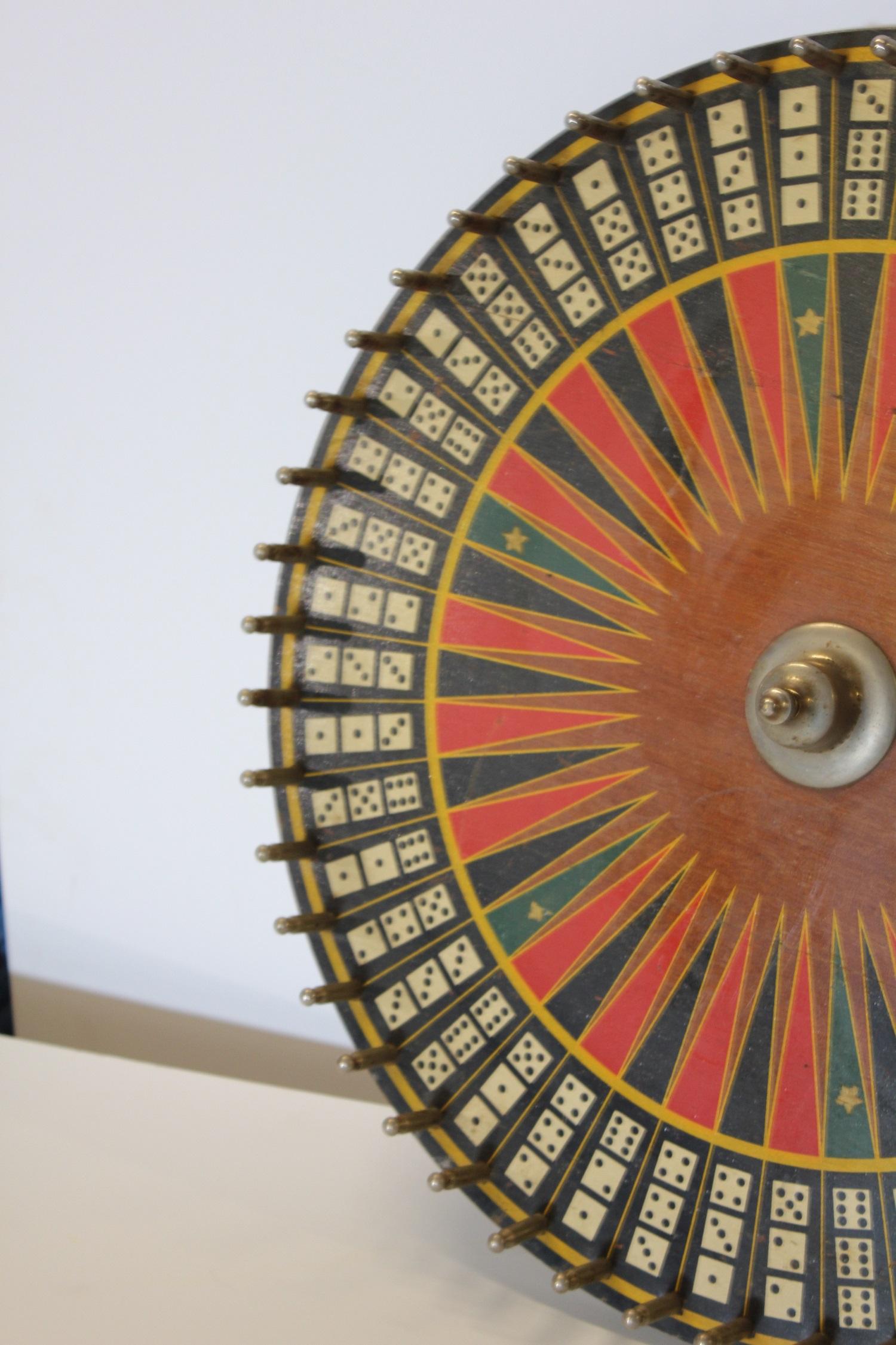Antique carnival game wheel.