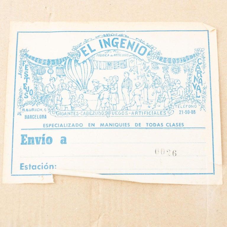 Spanish Antique Carnival Party Box with Original Objects, circa 1940