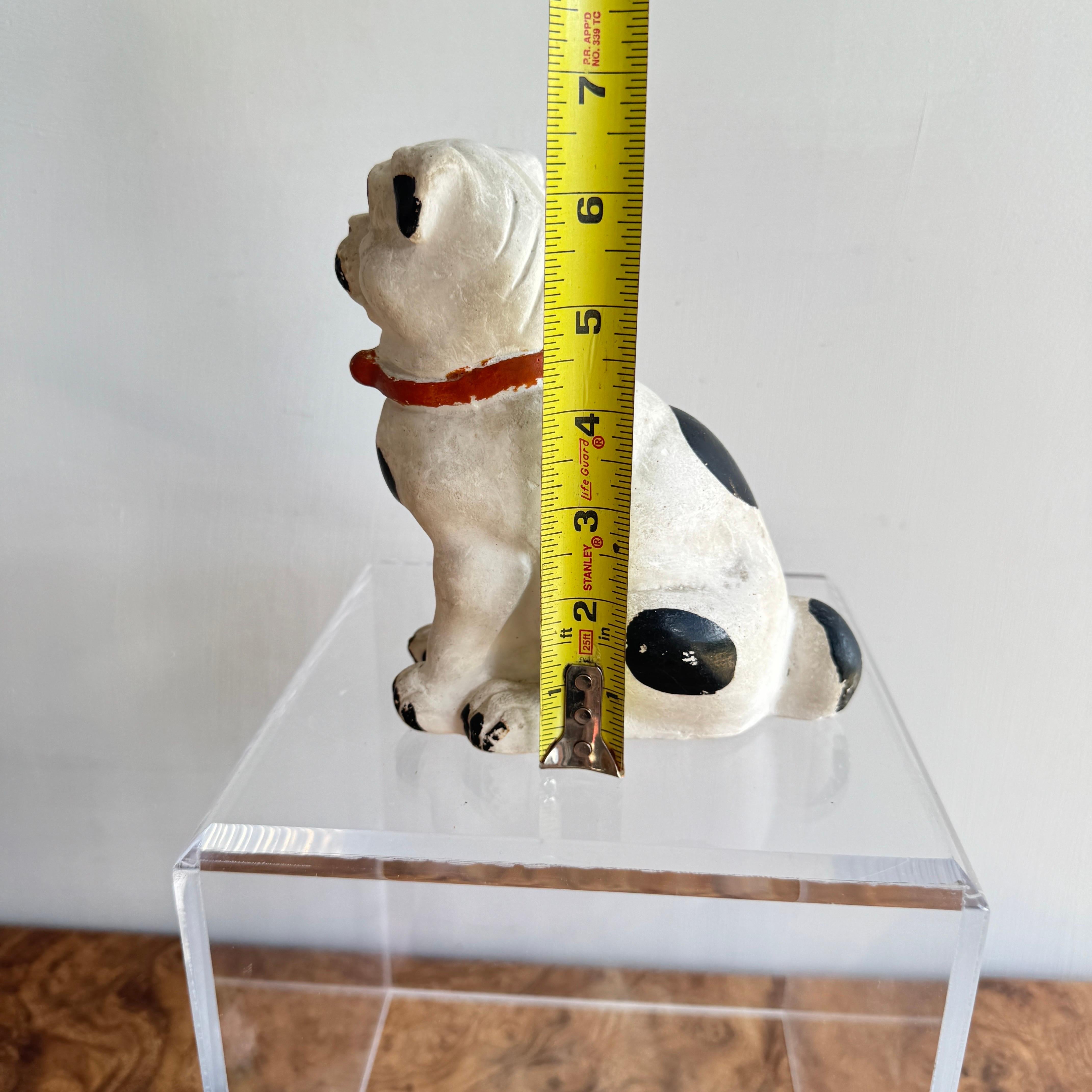 Antike Karneval Preis Chalkware Bulldog Statue / Figur im Angebot 3