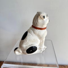 Antique Carnival Prize Chalkware Bulldog Statue / Figure