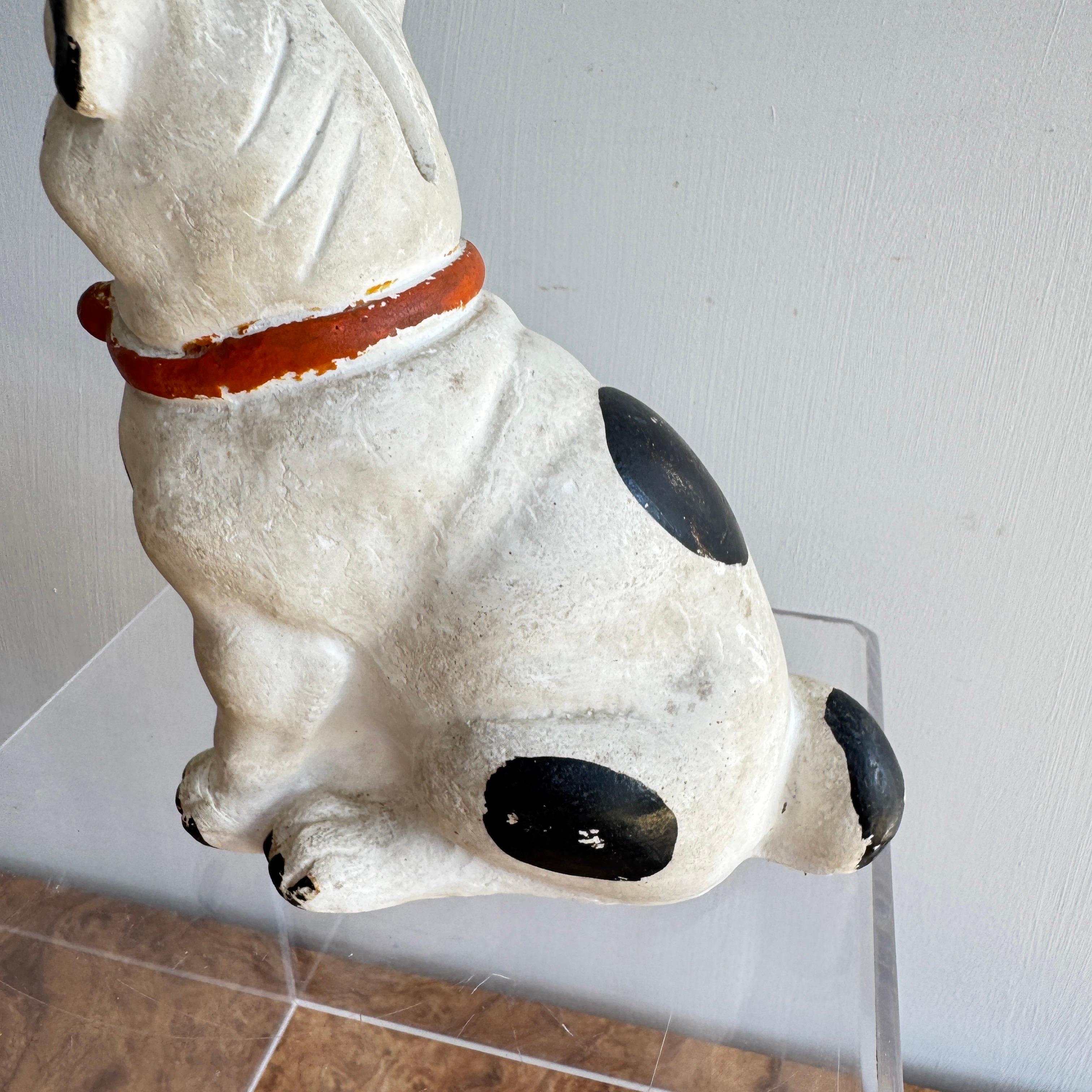 Antike Karneval Preis Chalkware Bulldog Statue / Figur im Angebot 1