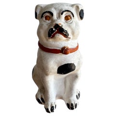 Antico premio di Carnevale Statua / Figura di Bulldog in gesso