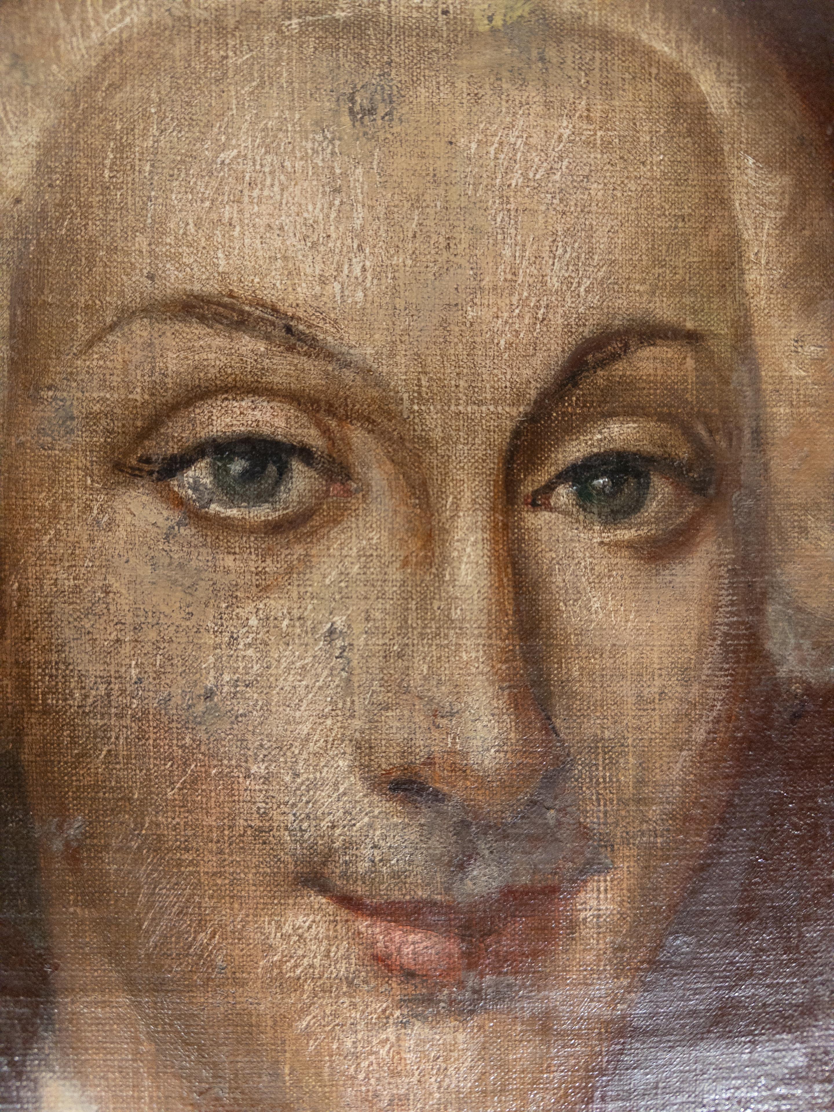 Antique Carolus Rex III Portrait Painting in Gilt Frame For Sale 1