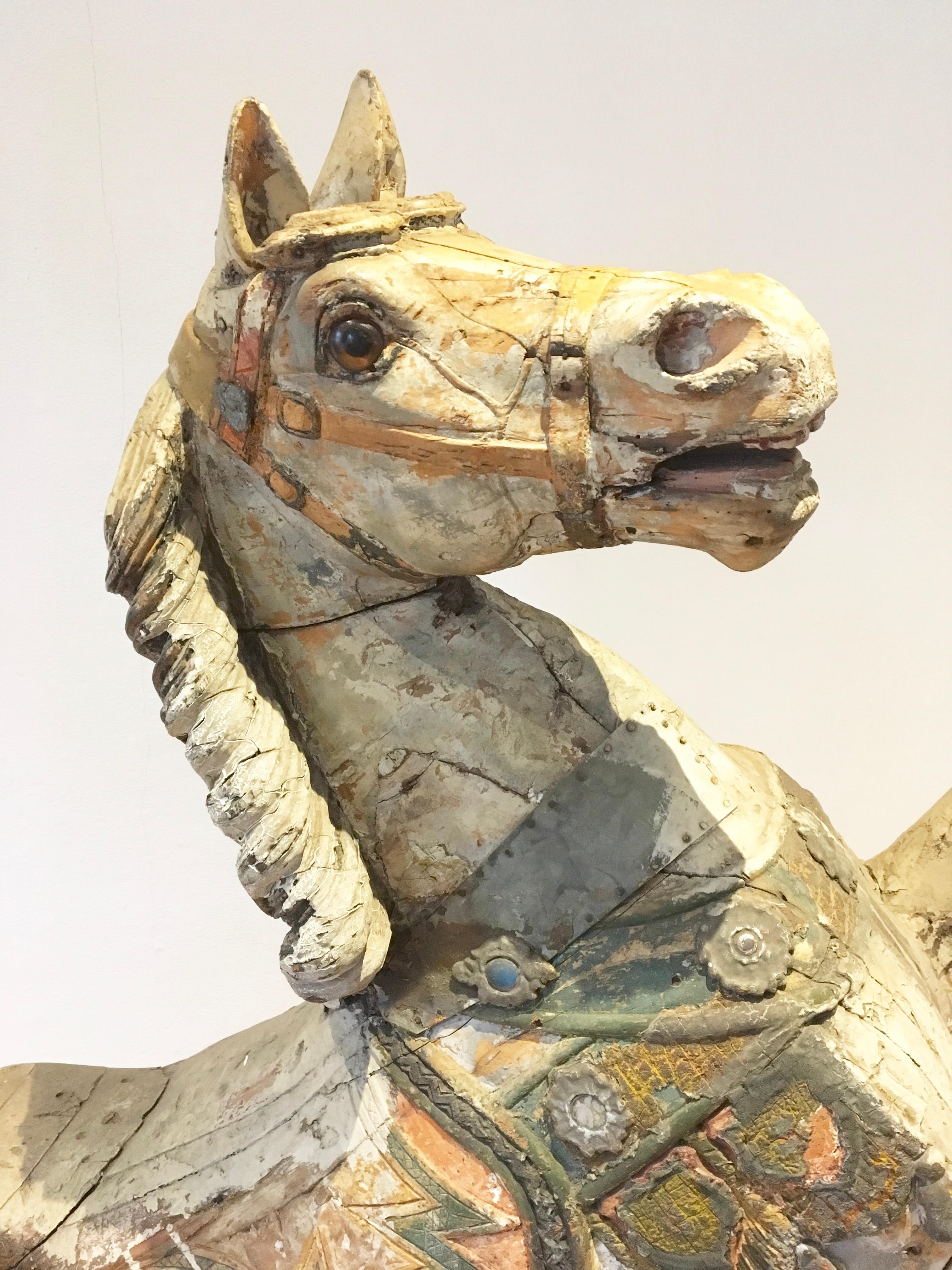 Antique Carousel Horse by Karl Müller Germany:: Hand-Carved wood:: Late 19th Cent 10