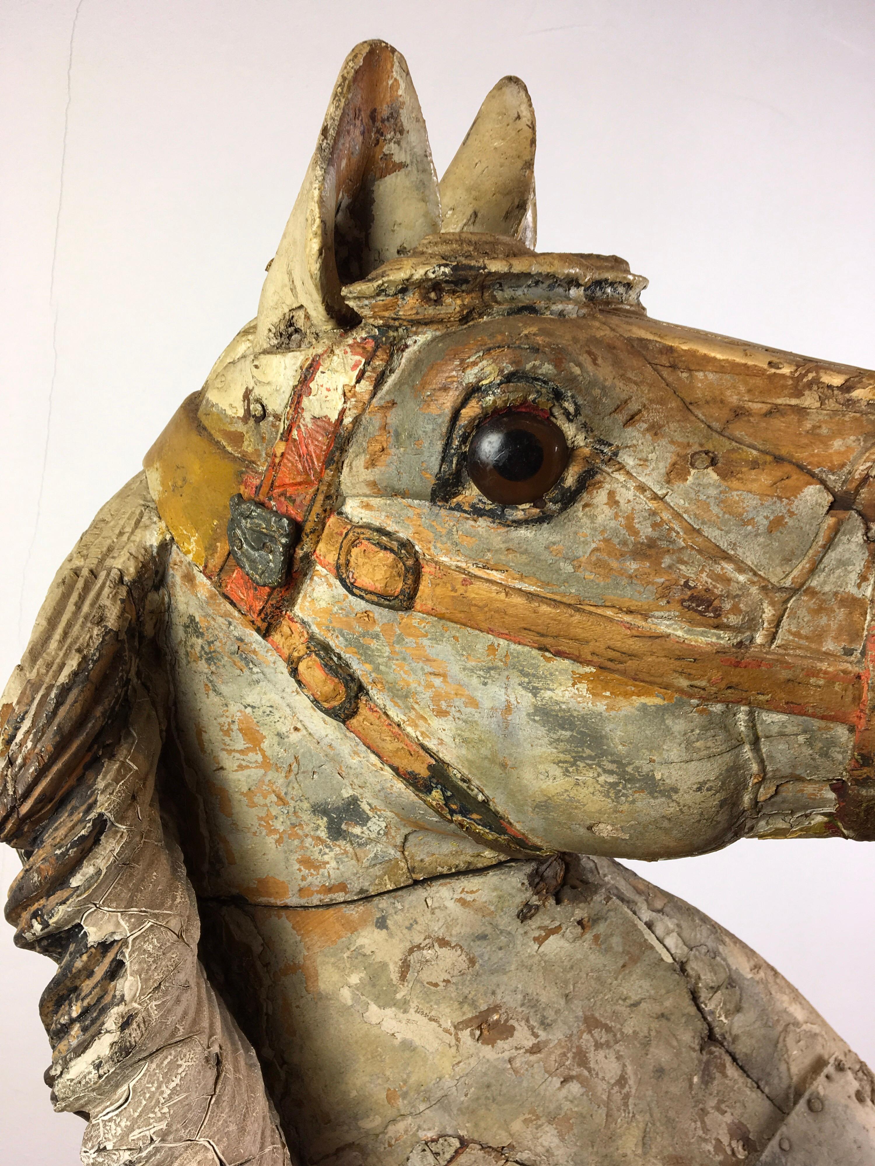 antique wooden carousel horse