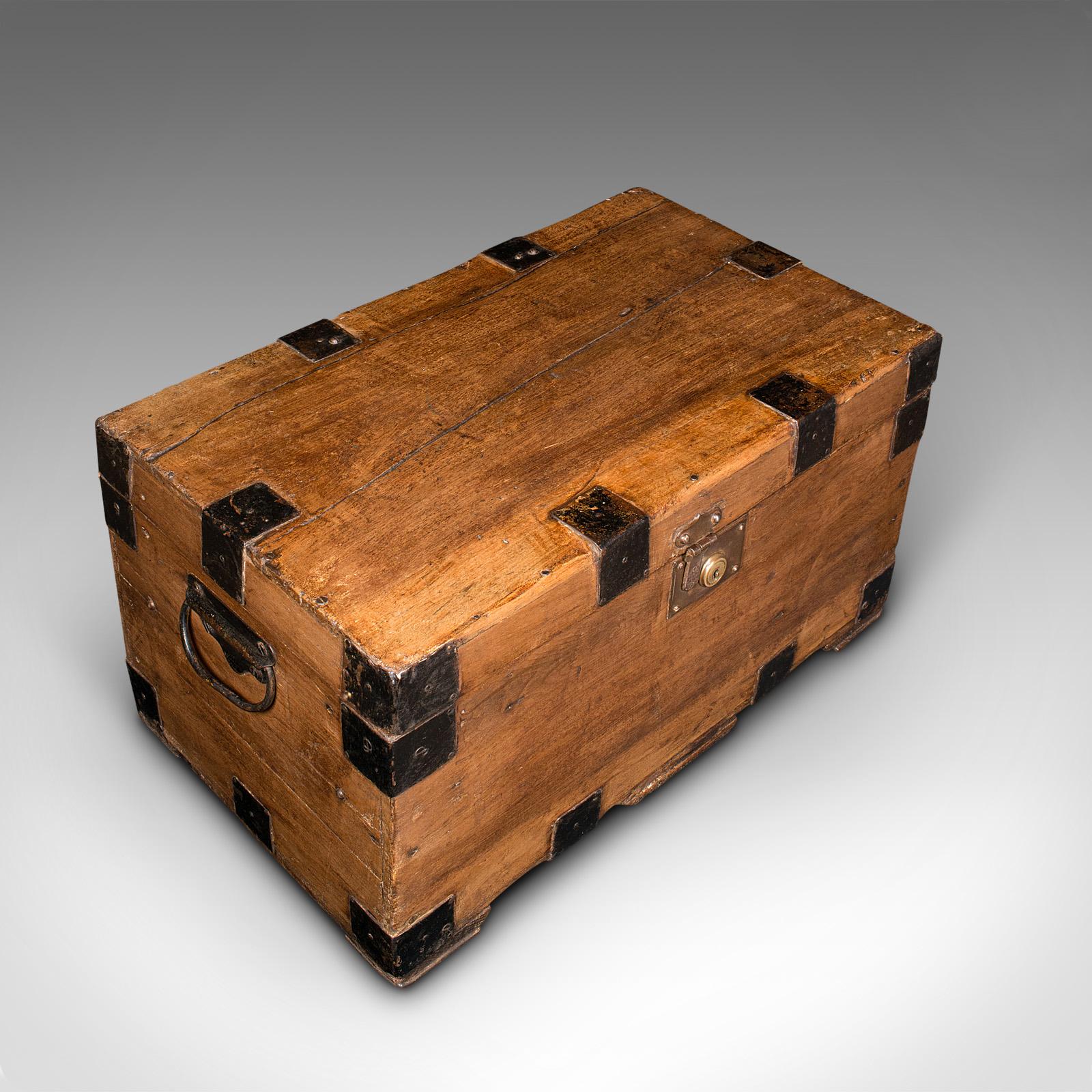 19th Century Antique Carpenter's Chest, English, Pine, Tool Trunk, Coffee Table, Victorian For Sale