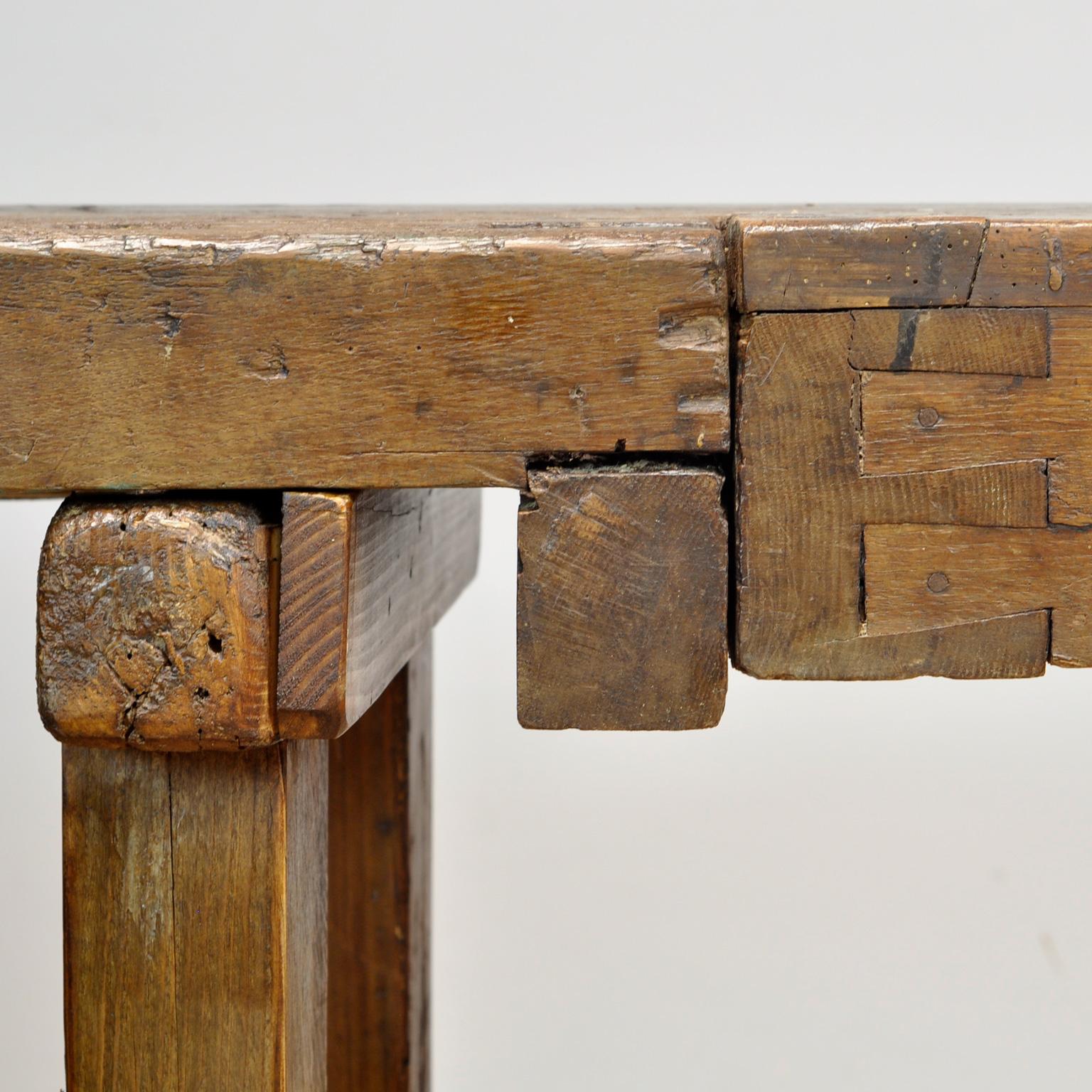 Antique Carpenters Oak Workbench, Circa 1910 4