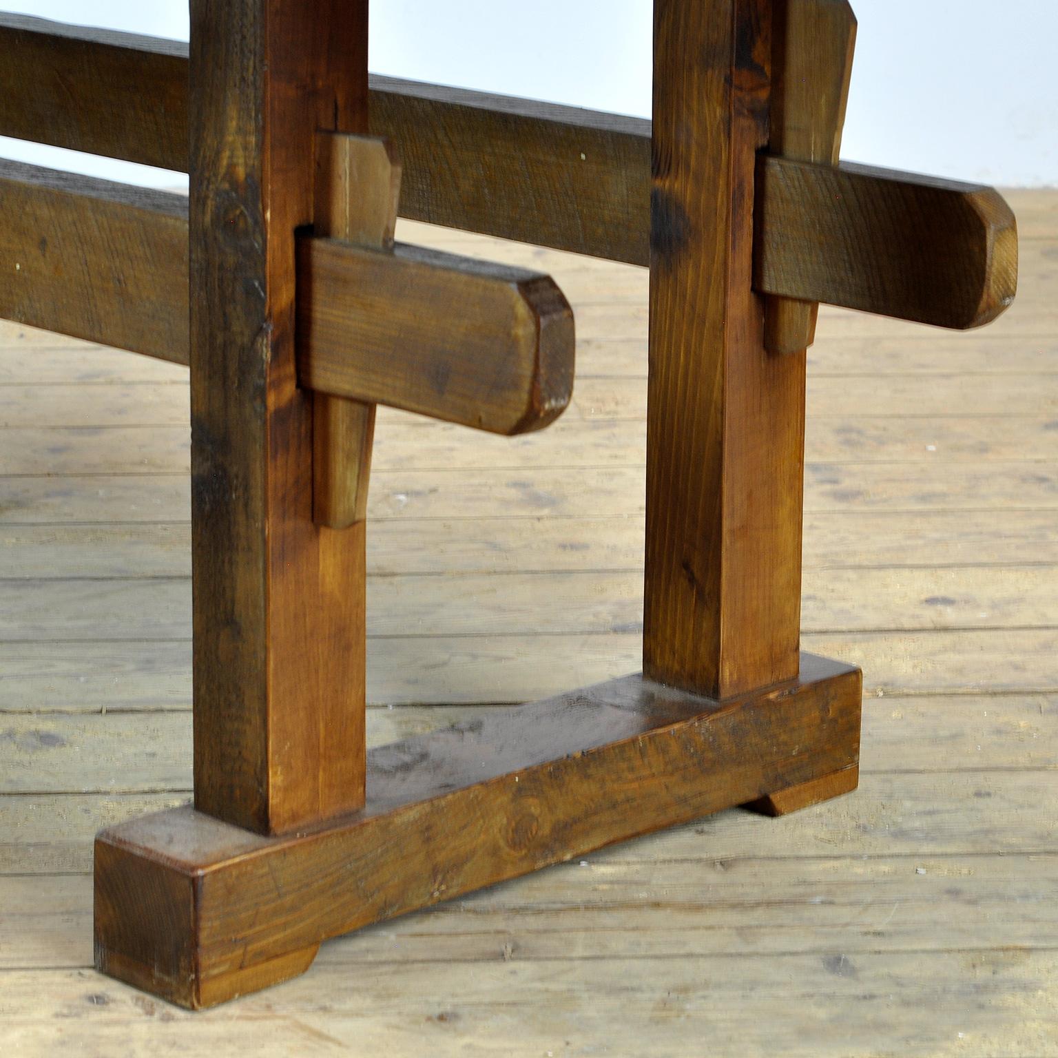 Antique Carpenters Oak Workbench, circa 1910 10