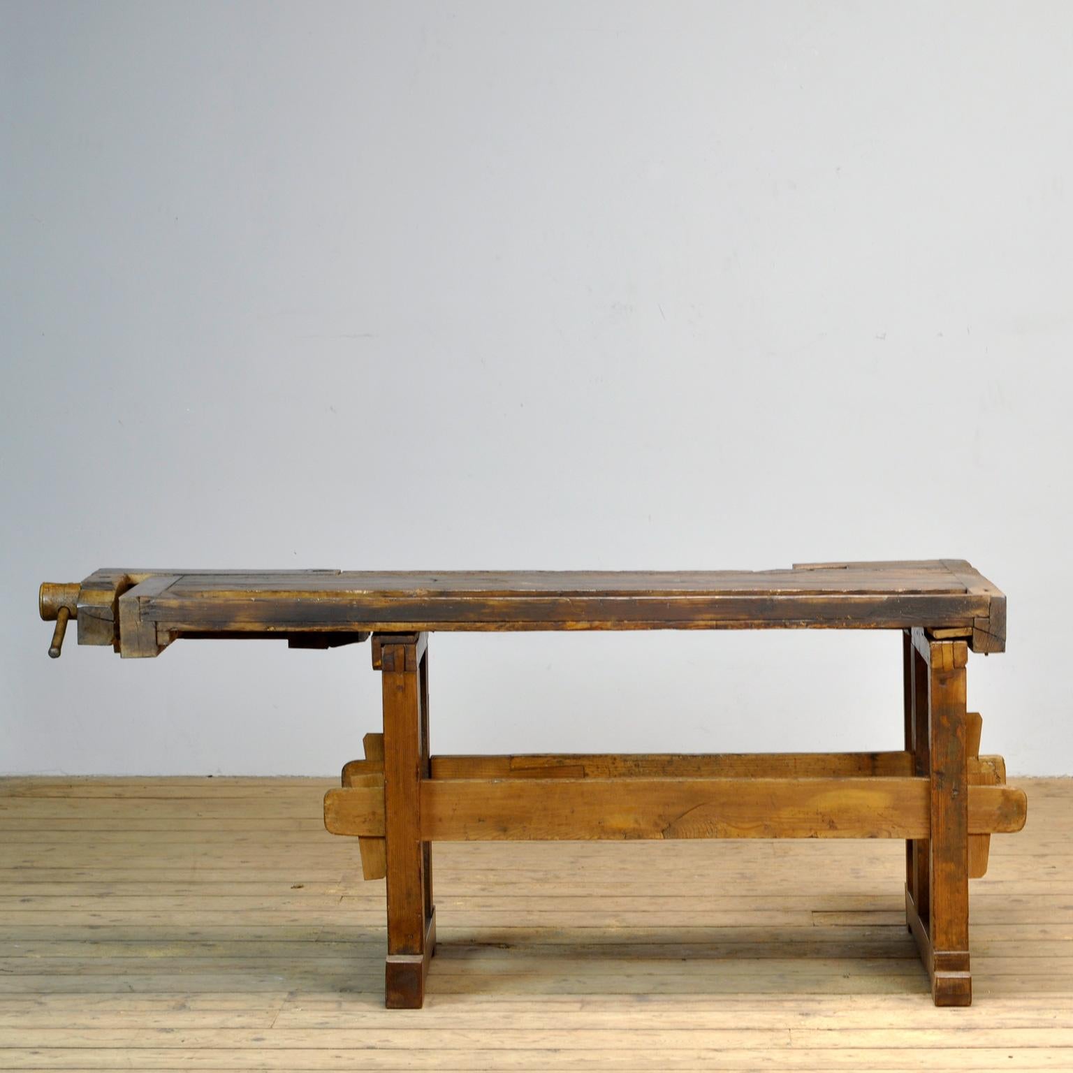 20th Century Antique Carpenters Oak Workbench, Circa 1910
