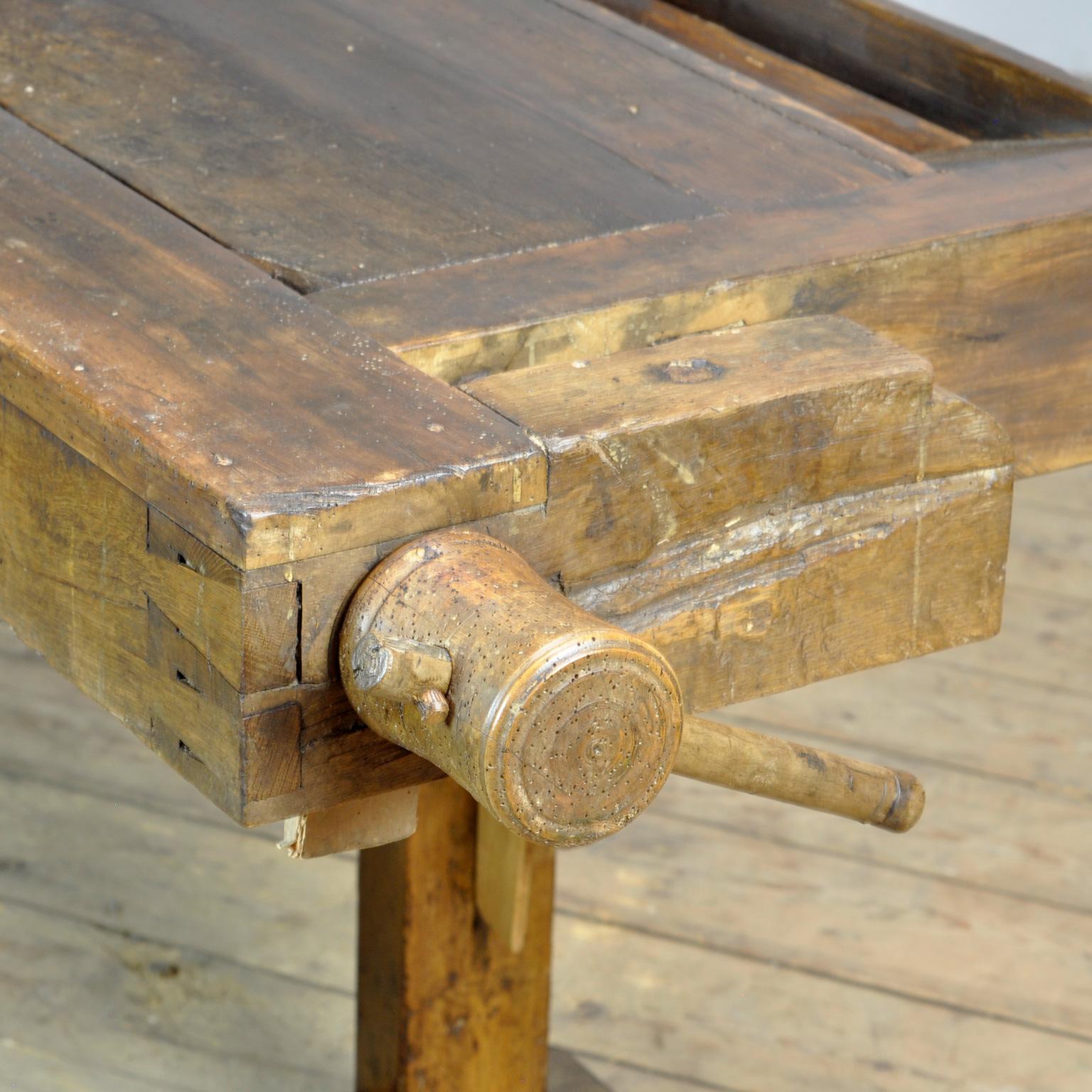 Antique Carpenters Oak Workbench, Circa 1910 2