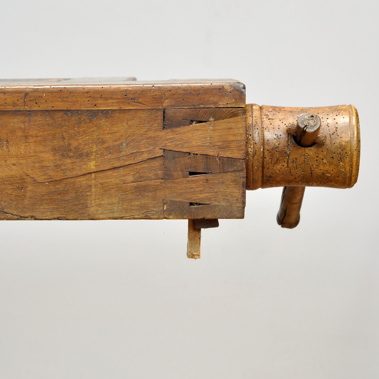Antique Carpenters Oak Workbench, Circa 1910 3