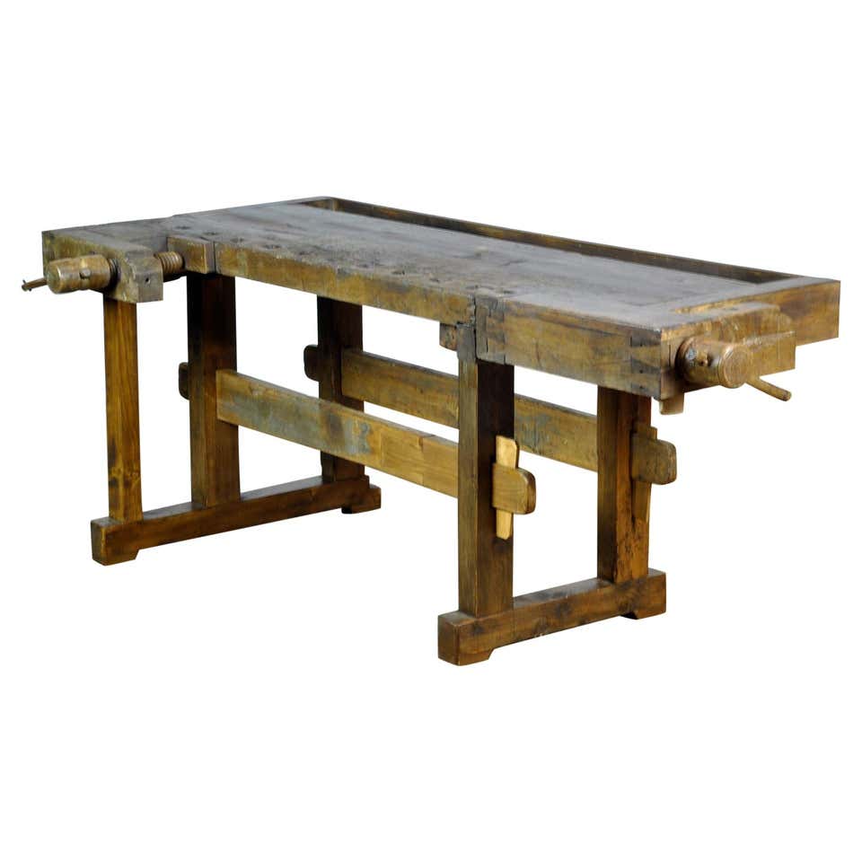 A carpenter's wooden workbench. For Sale at 1stDibs