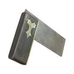 Antique Carpenter's Square, Scottish, Ebony, Brass, Tool, Victorian, circa 1900